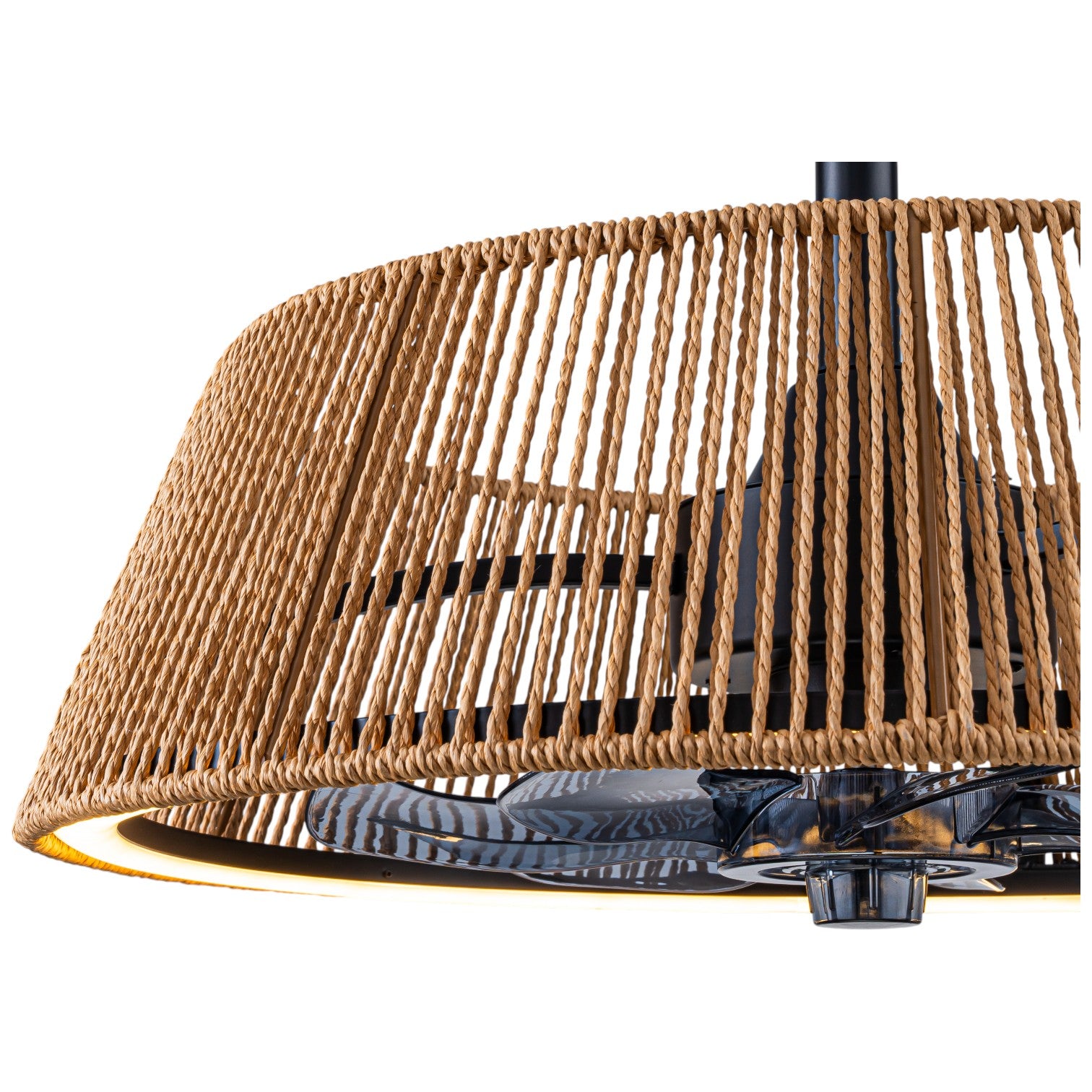 Glowlings 1-Light Boho Rattan Cone LED Ceiling Fan with Light 6-Speed DC Motor Remote