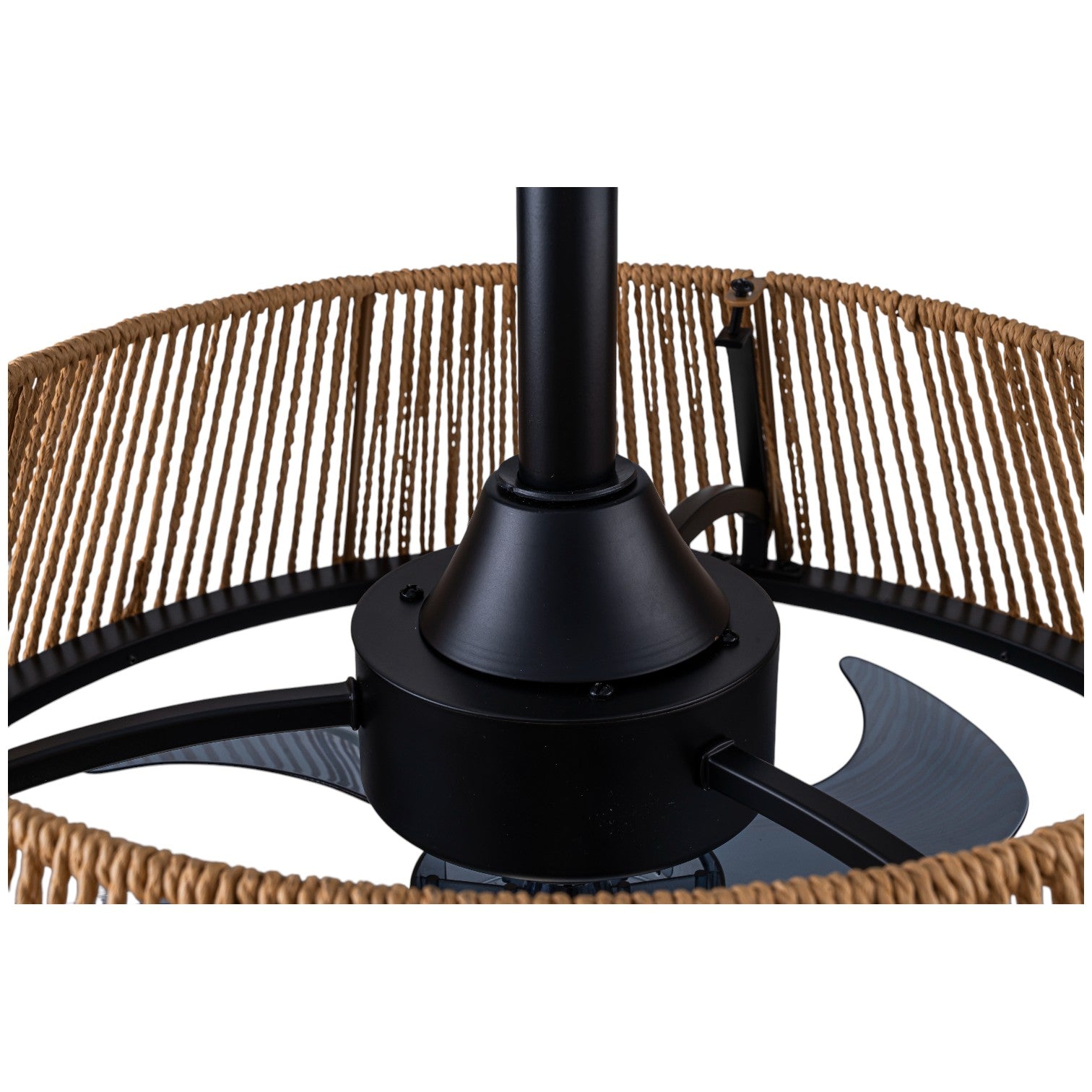 Glowlings 1-Light Boho Rattan Cone LED Ceiling Fan with Light 6-Speed DC Motor Remote