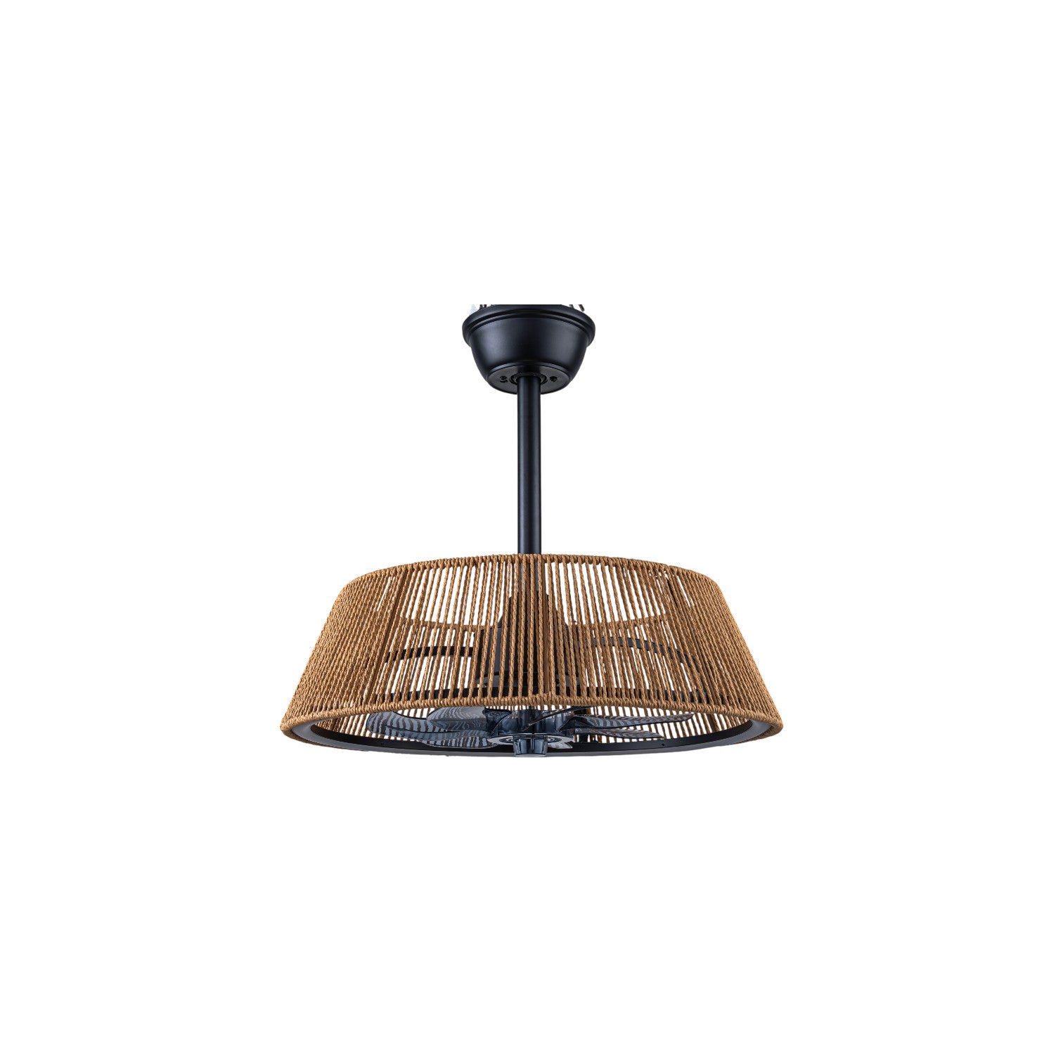 Glowlings 1-Light Boho Rattan Cone LED Ceiling Fan with Light 6-Speed DC Motor Remote