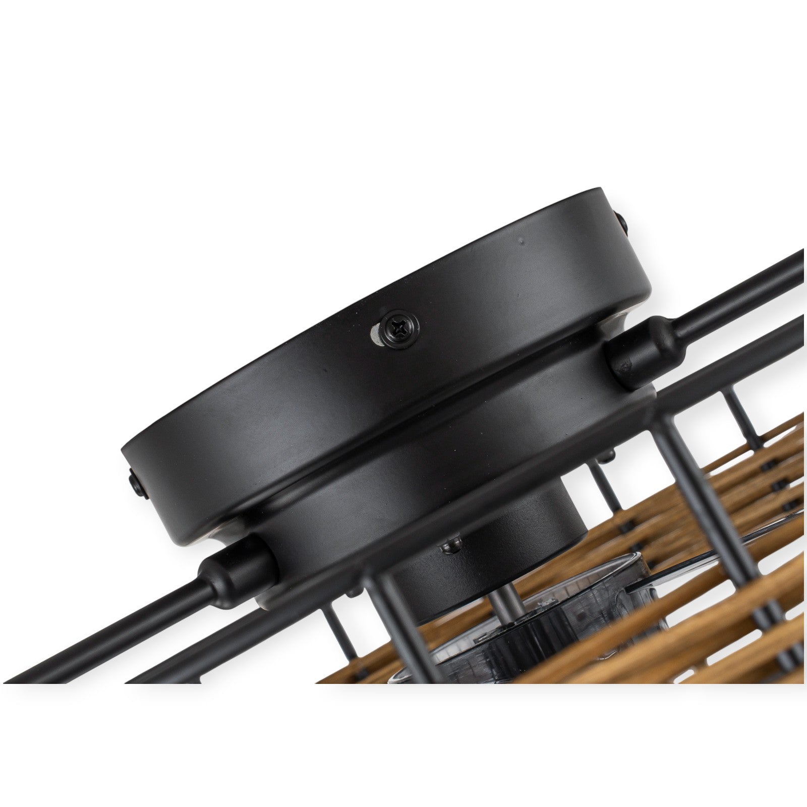 Glowlings 1-Light Boho Round Rattan Low Profile LED Ceiling Fan with Light with Remote & App Control