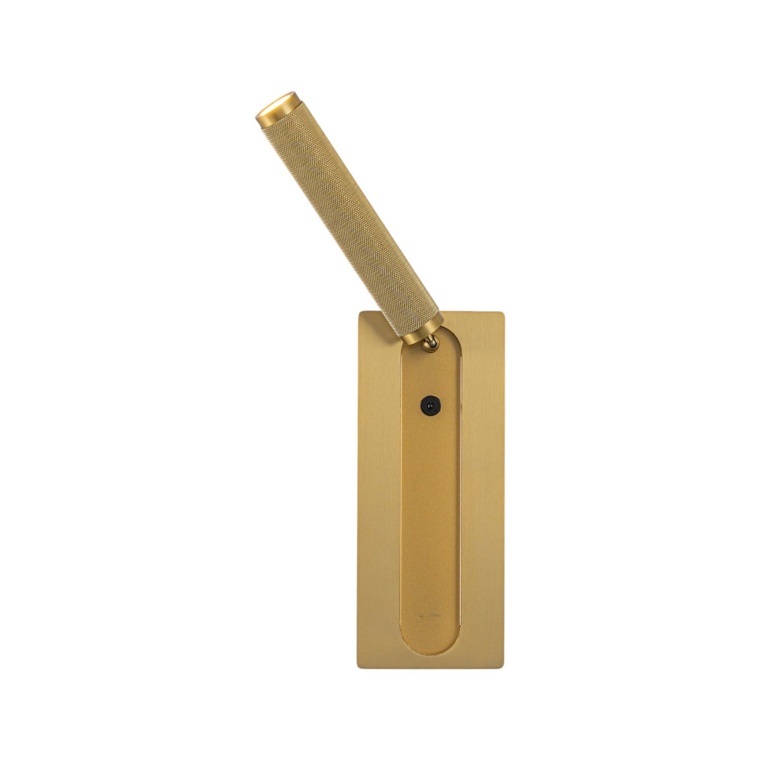 Glowlings 1-Light Modern Brass Bedside Reading Sconce 360° Flexible Spotlight with Knurled Detail & Swivel Arm
