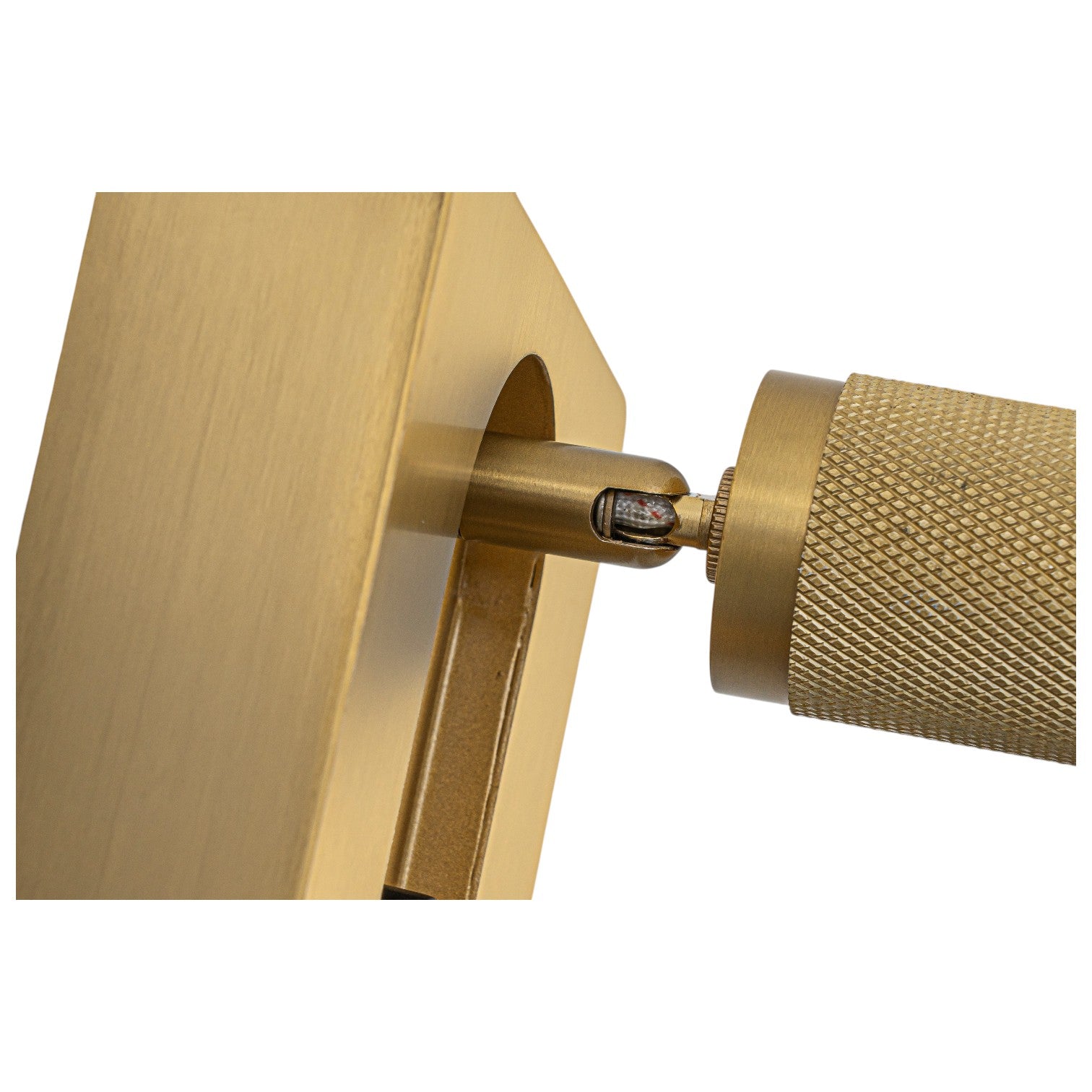 Glowlings 1-Light Modern Brass Bedside Reading Sconce 360° Flexible Spotlight with Knurled Detail & Swivel Arm