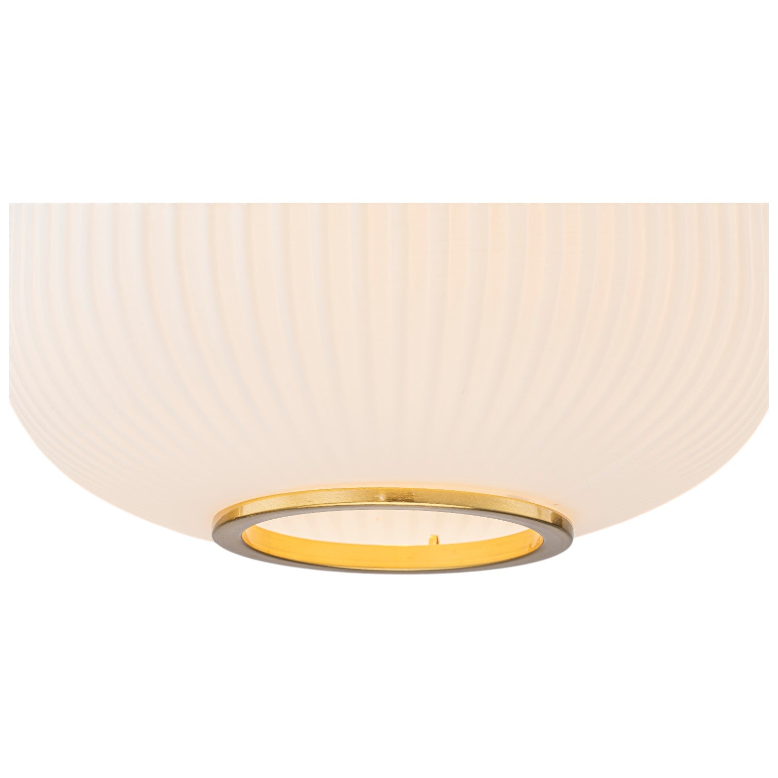 Glowlings Modern 1-Light Brushed Brass Fluted Frosted Glass Globe Pendant Light for Kitchen Island