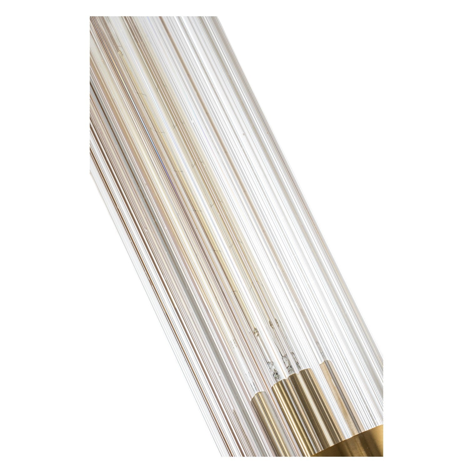 Glowlings 1-Light Brushed Gold Indoor Wood Wall Sconce with Cylinder Ribbed Fluted Glass Shade