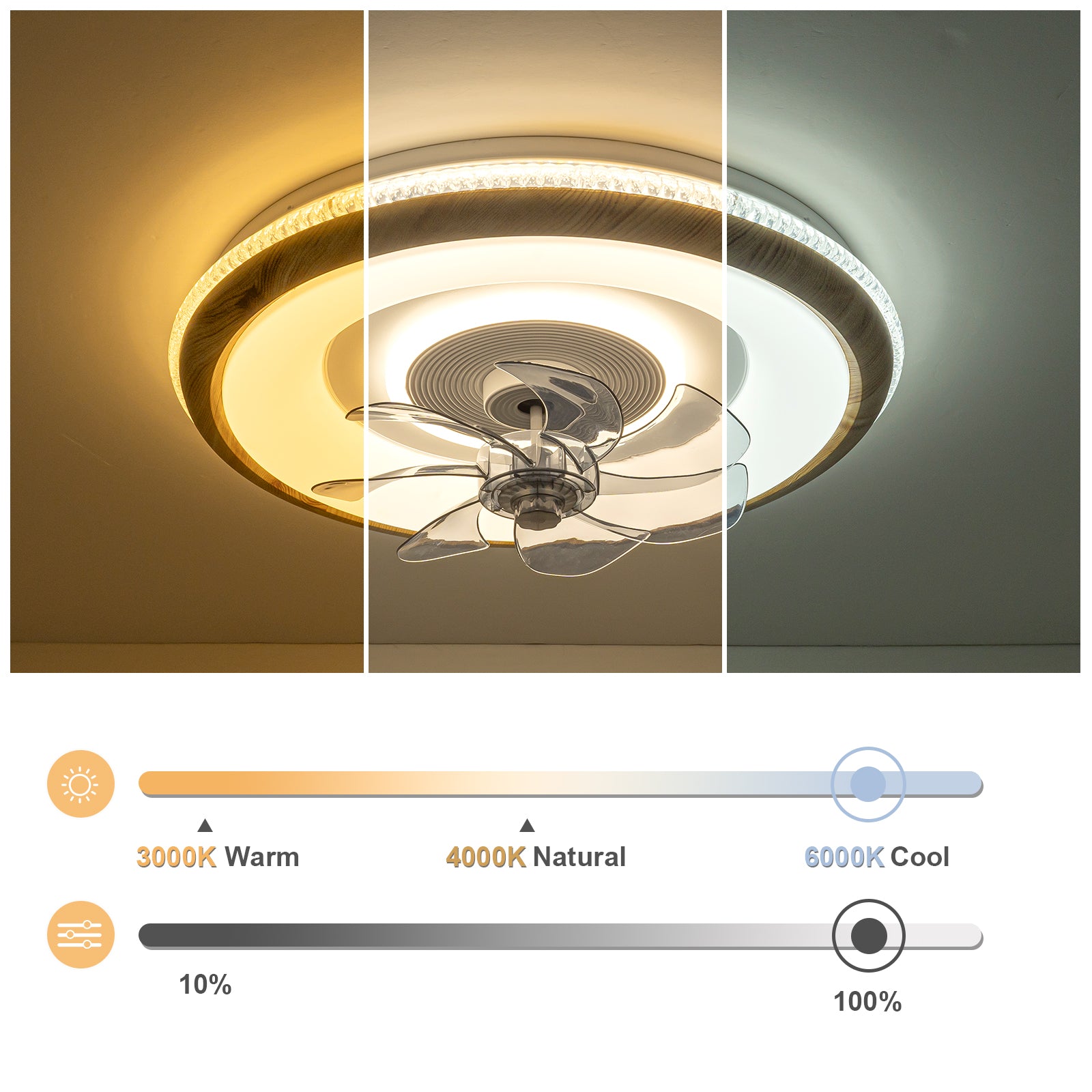 Glowlings 1-Light Modern Dimmable Wood LED Smart Ceiling Fan with Light