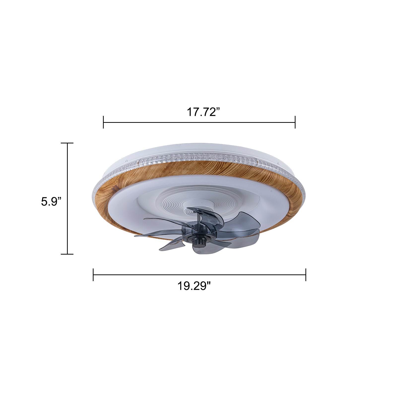 Glowlings 1-Light Modern Dimmable Wood LED Smart Ceiling Fan with Light