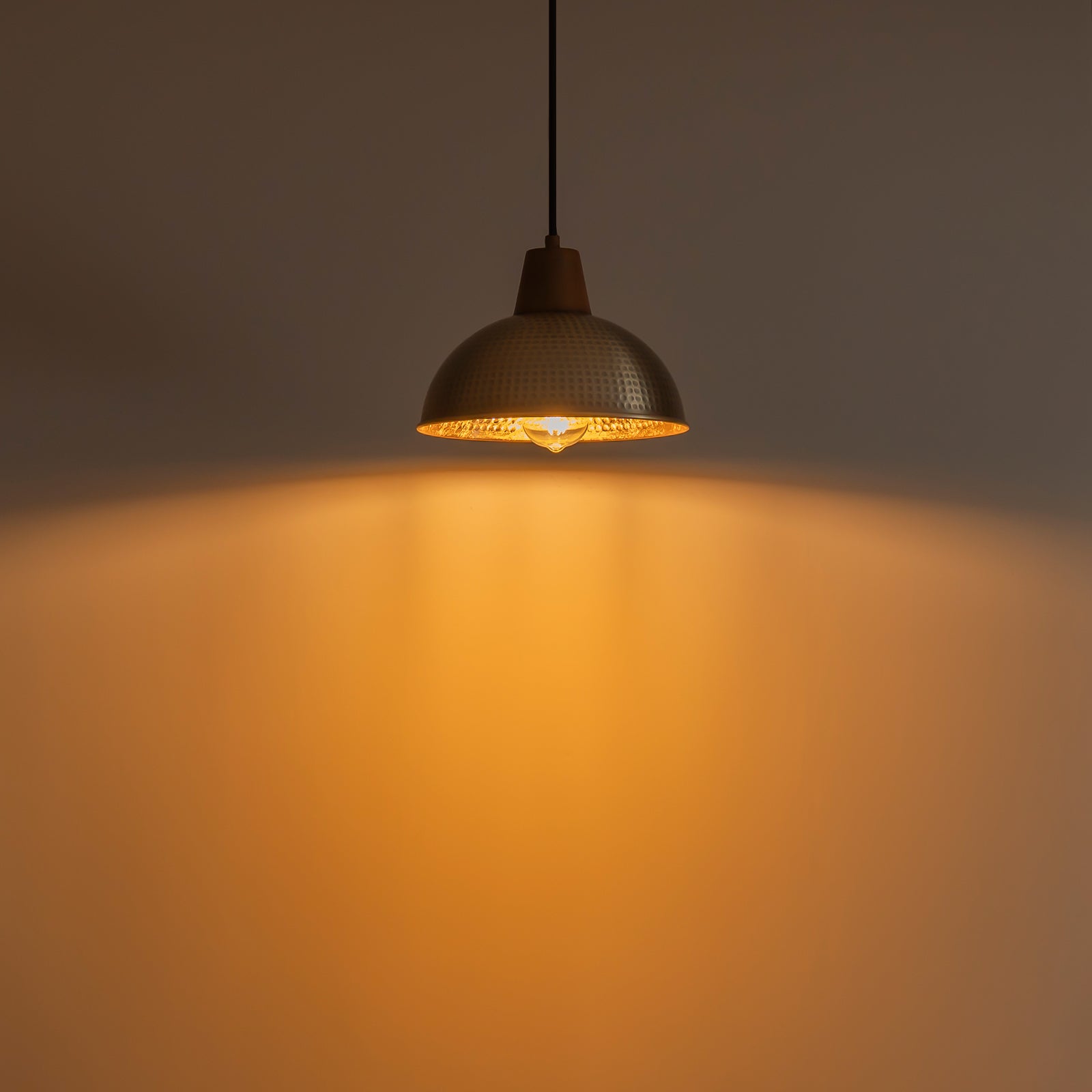 Glowlings 1-Light Farmhouse 10"Wide Antique Bronze Hammered Wood Dome Pendant Light Island Light