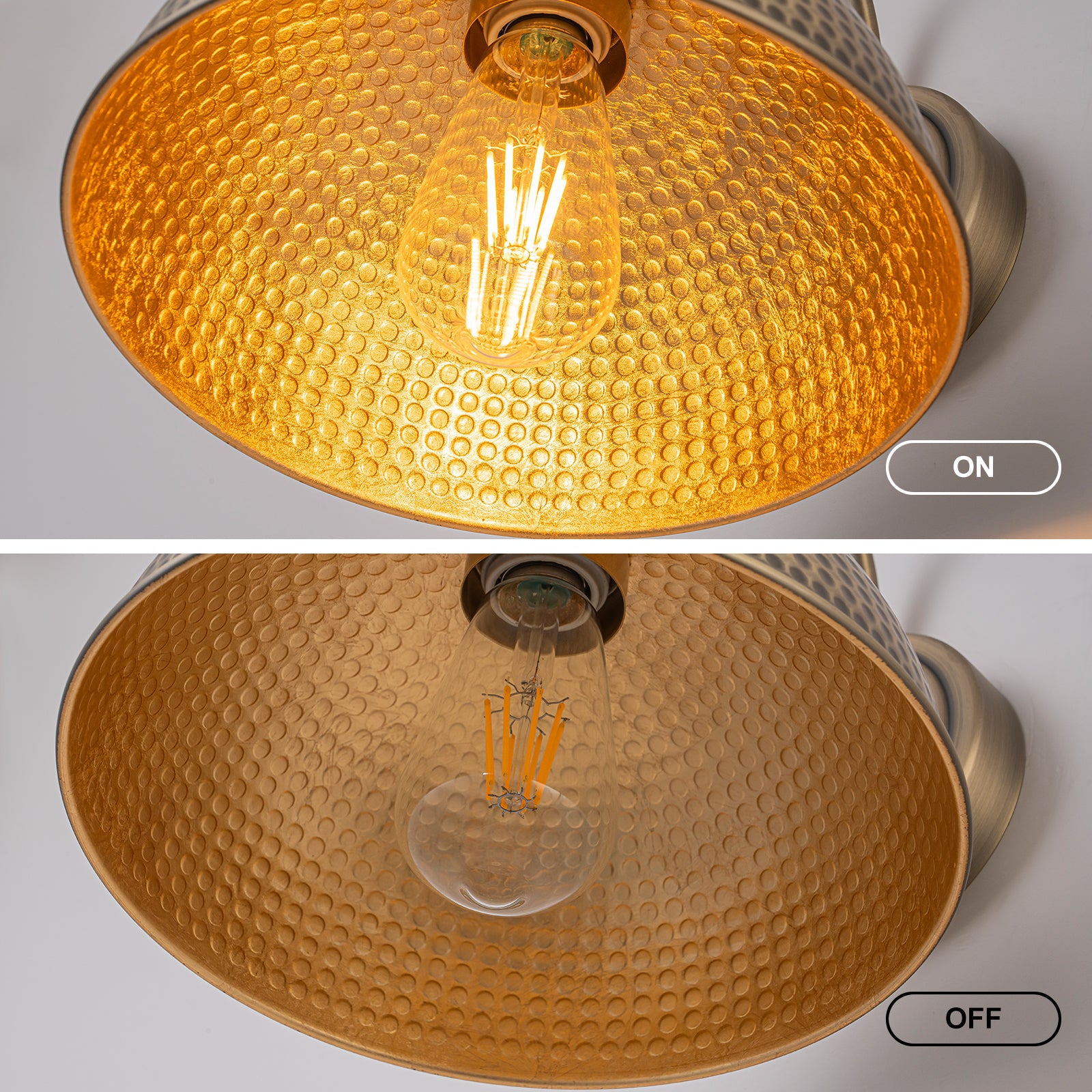 Glowlings 1-Light Farmhouse Antique Bronze Hammered Dome Wall Sconce