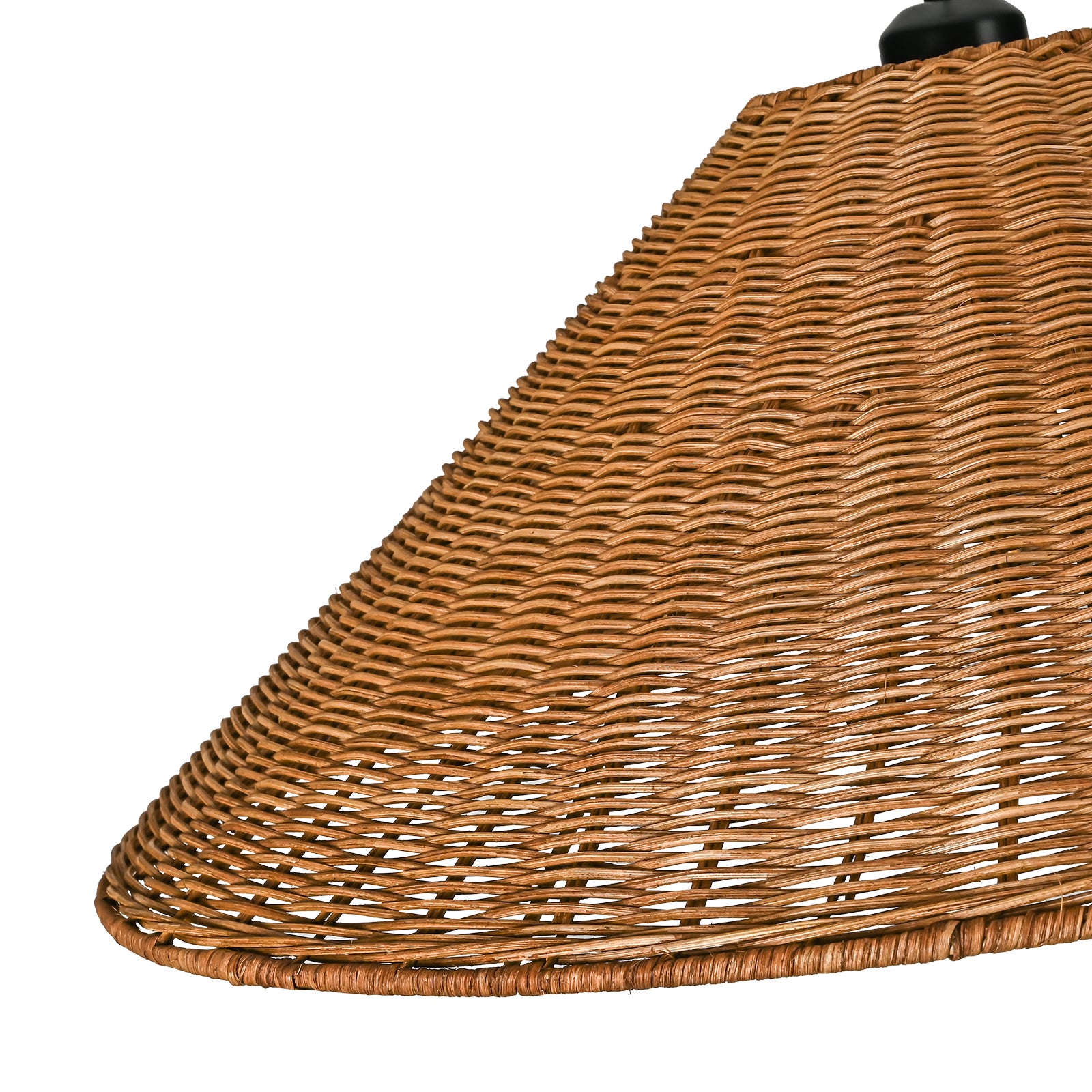 Glowlings 1-Light Farmhouse 24"Wide Large Straw Hat Hand-Weave Rattan Pendant Light
