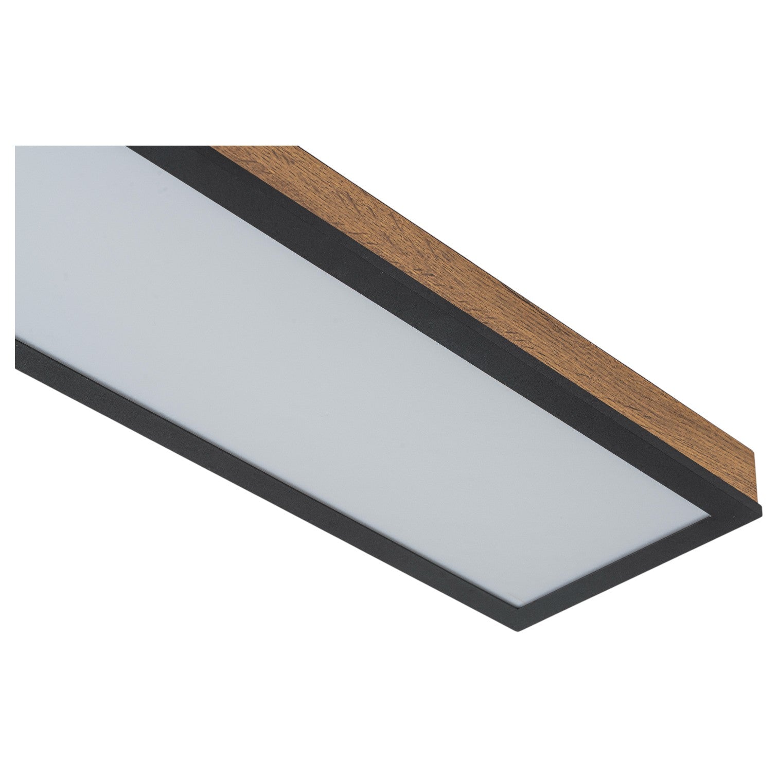 Glowlings 1-Light Farmhouse 32"Wide Linear Low Profile Rectangular Wood LED Flush Mount Ceiling Light