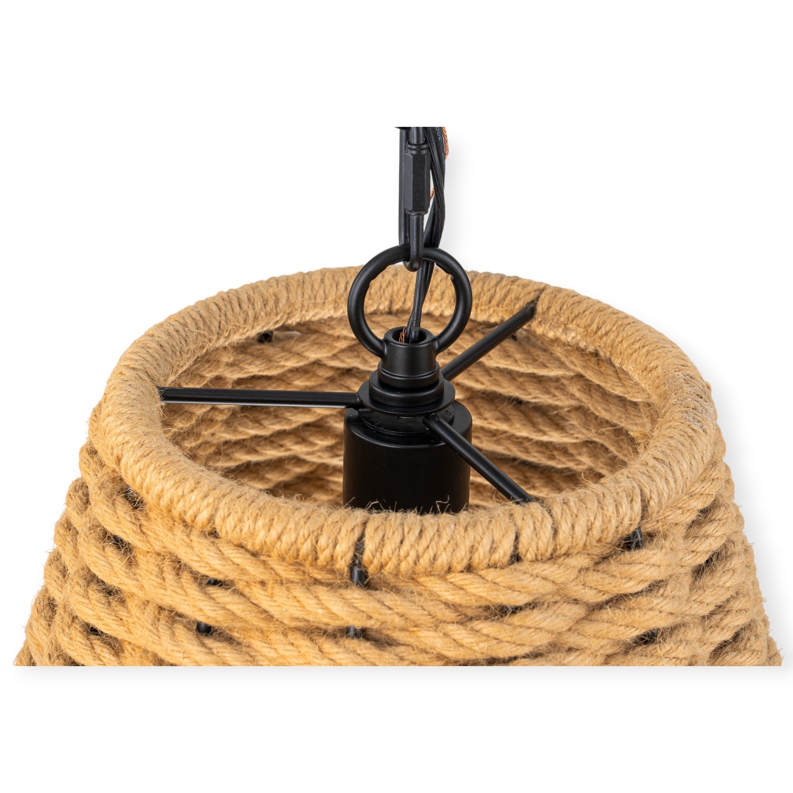 Glowlings 1-Light Farmhouse 12"Wide Natural Hand-Woven Rattan Rope Cone Pendant Light