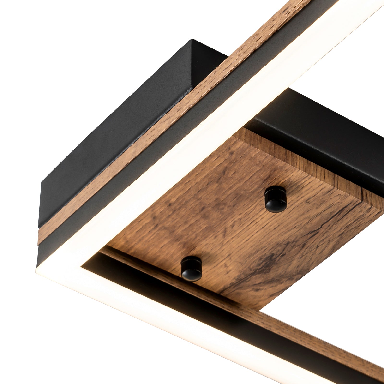 Glowlings 1-Light Farmhouse Square Integrated LED Wood Flush Mount Ceiling Light Hallway Light