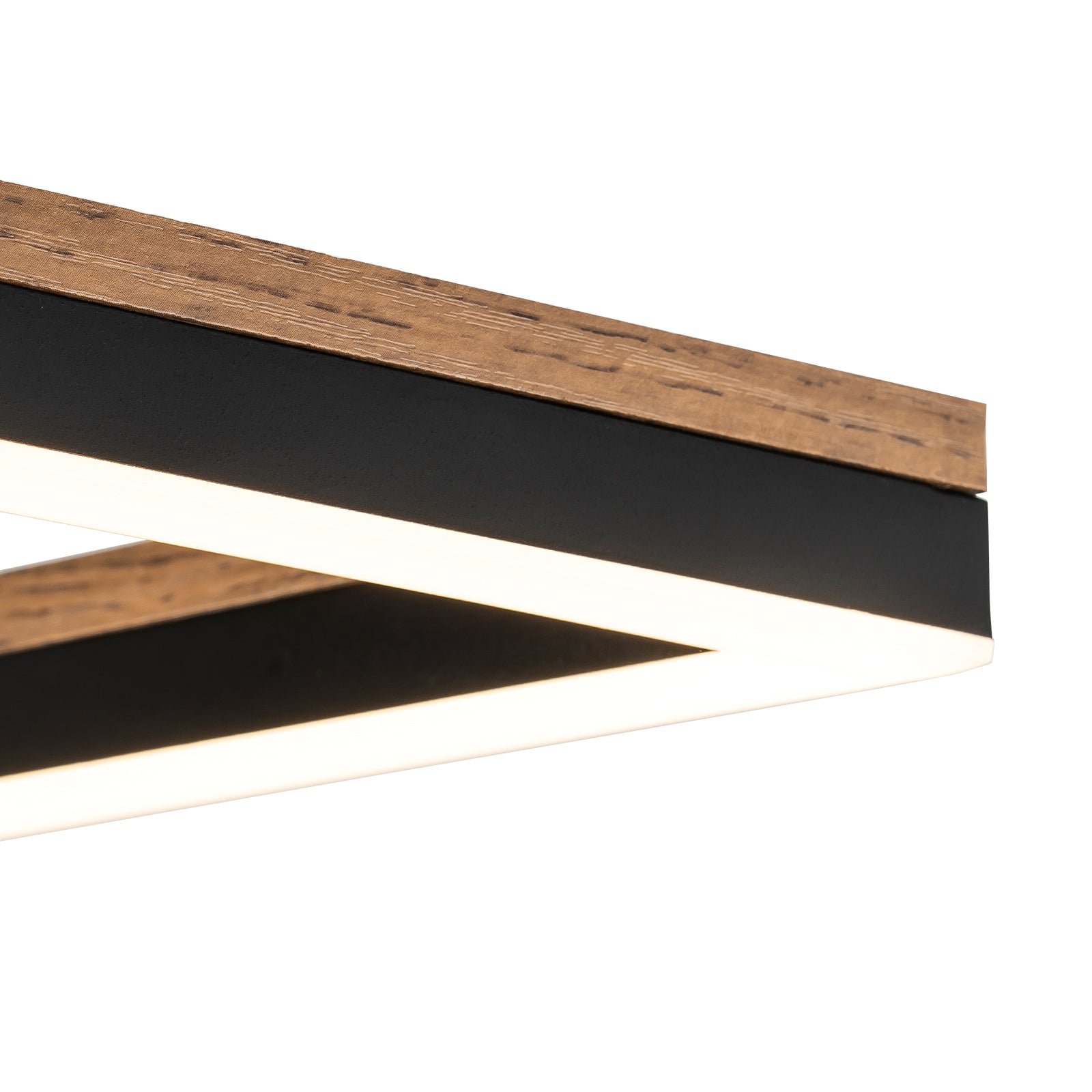 Glowlings 1-Light Farmhouse Square Integrated LED Wood Flush Mount Ceiling Light Hallway Light