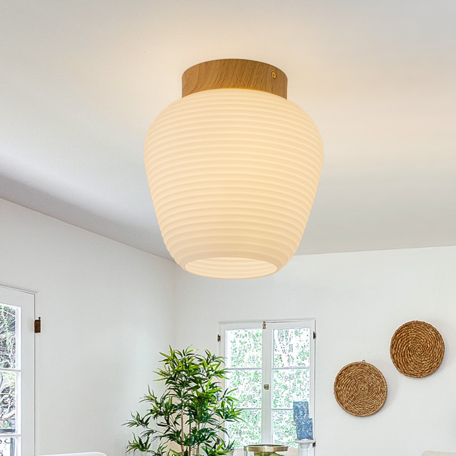 Glowlings 1-Light Modern Frosted Opal Glass Small Flush Mount Ceiling Light