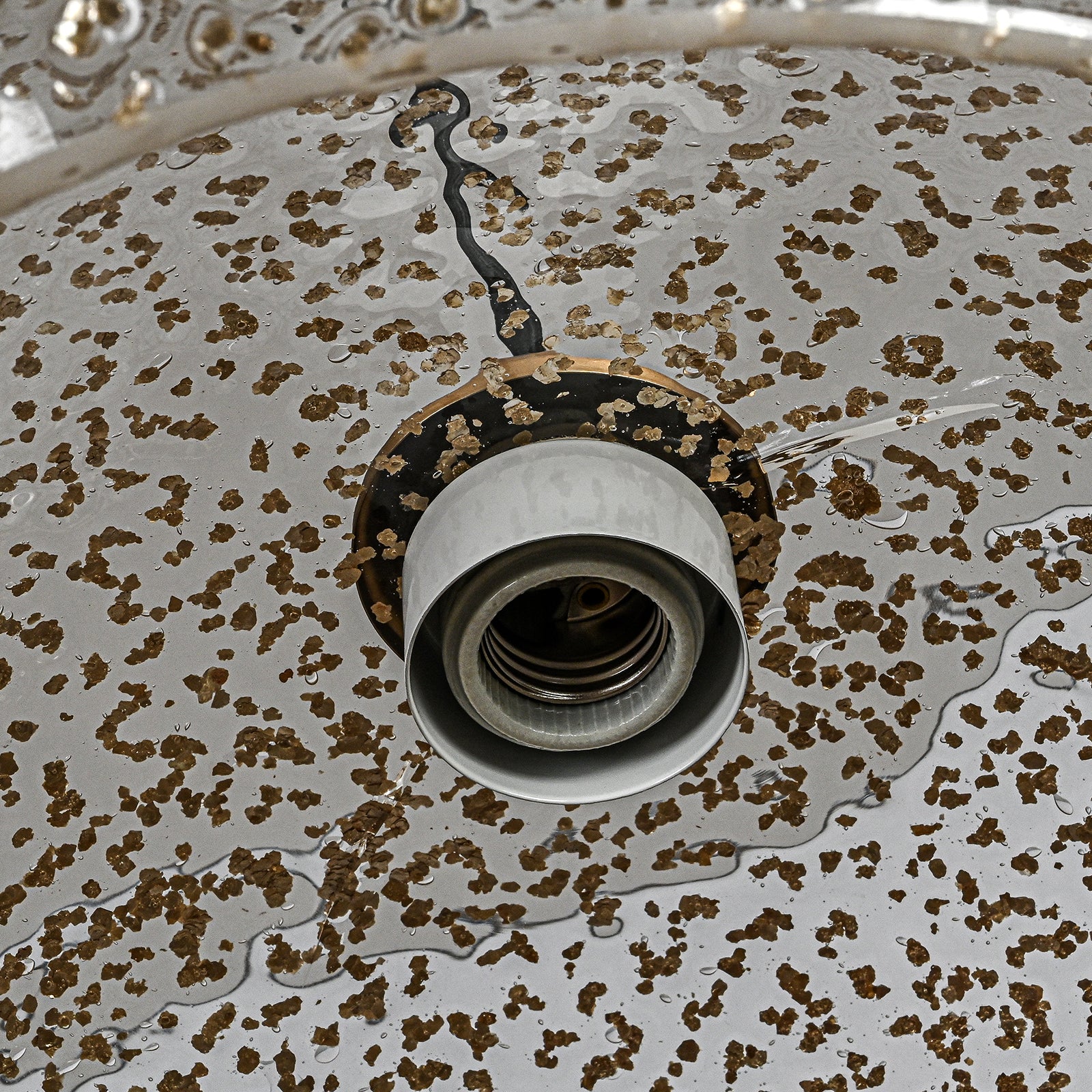 Glowlings 1-Light Modern 15"Wide Gold Glass Kitchen Dome Pendant Light Island Light