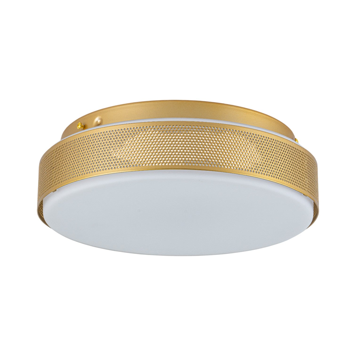 Glowlings 1-Light Modern 12"Wide Gold Round Opal Glass LED Flush Mount with 5-CCT Selectable Switch