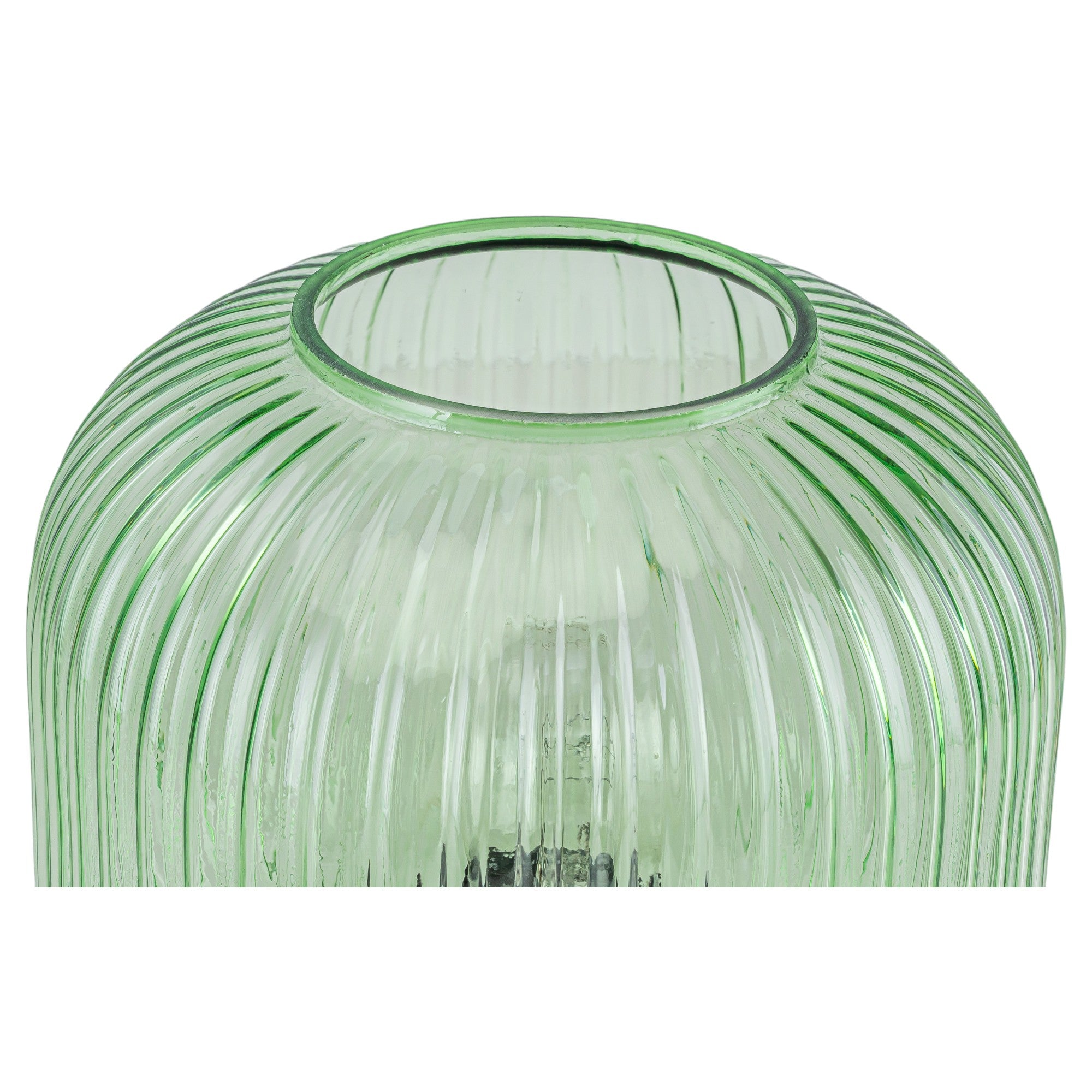 Glowlings 1-Light Modern Green Clear Ribbed Glass Small Side Table Lamp