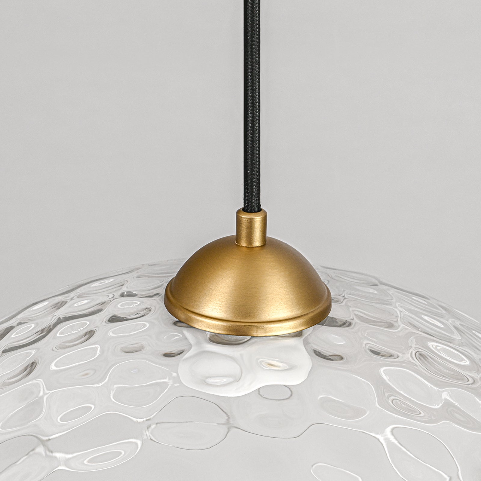 Glowlings 1-Light Modern 15"Wide Hammered Clear Glass Dome Pendant Light Island Light