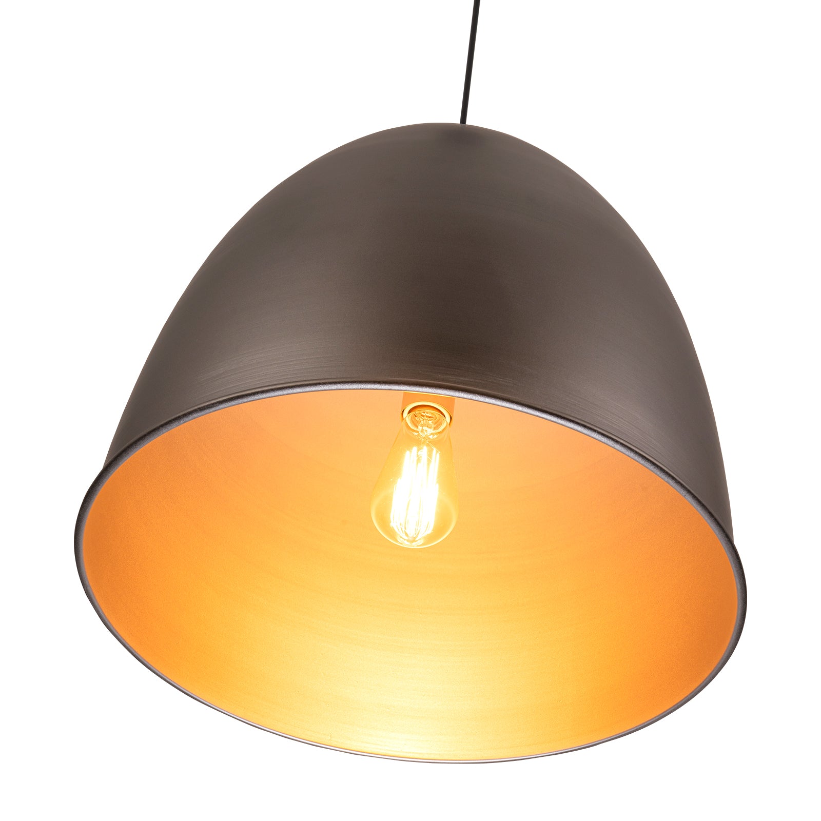 Glowlings 1-Light 18"Wide Hanging Metal Silvery Dome Pendant Light Island Light