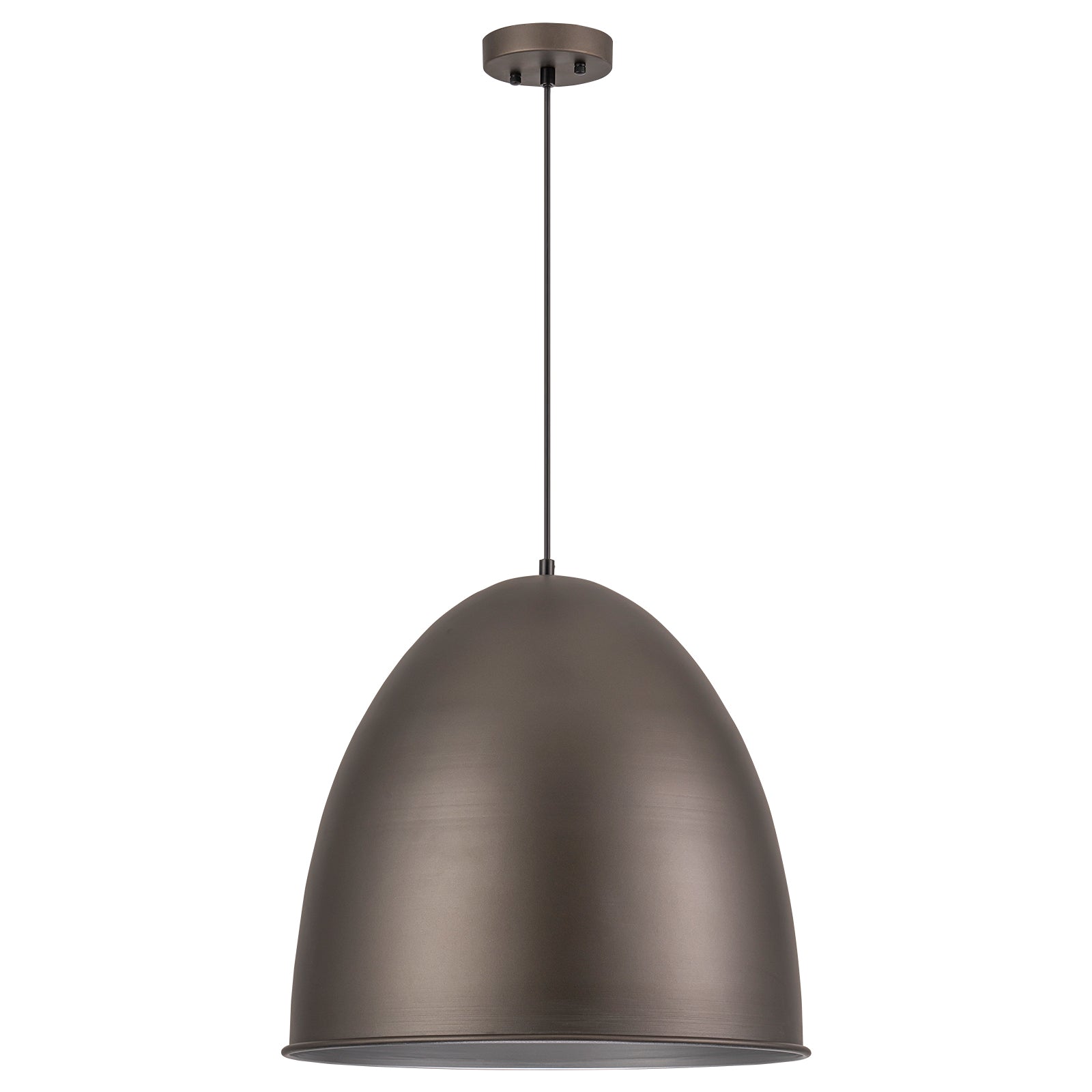 Glowlings 1-Light 18"Wide Hanging Metal Silvery Dome Pendant Light Island Light