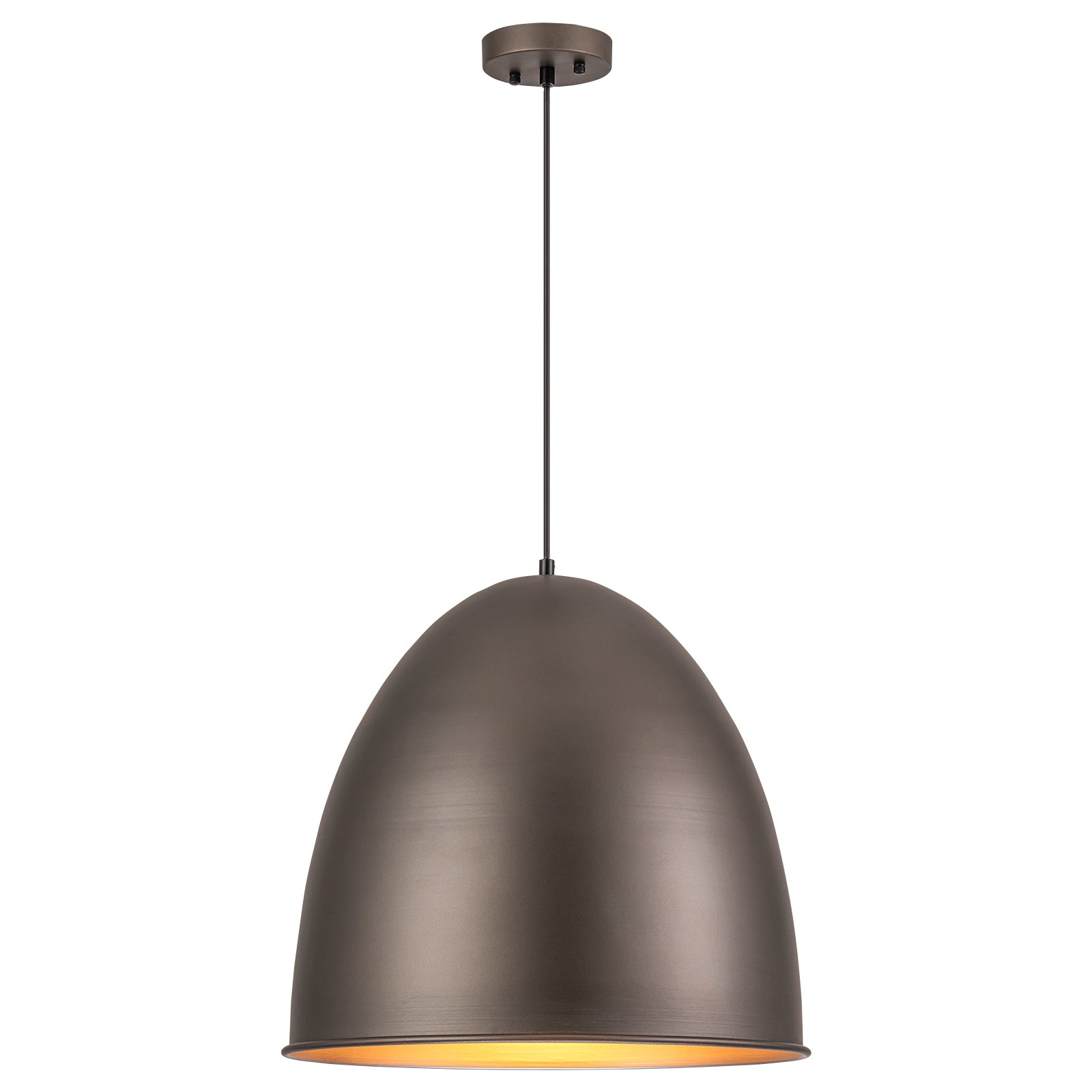 Glowlings 1-Light 18"Wide Hanging Metal Silvery Dome Pendant Light Island Light