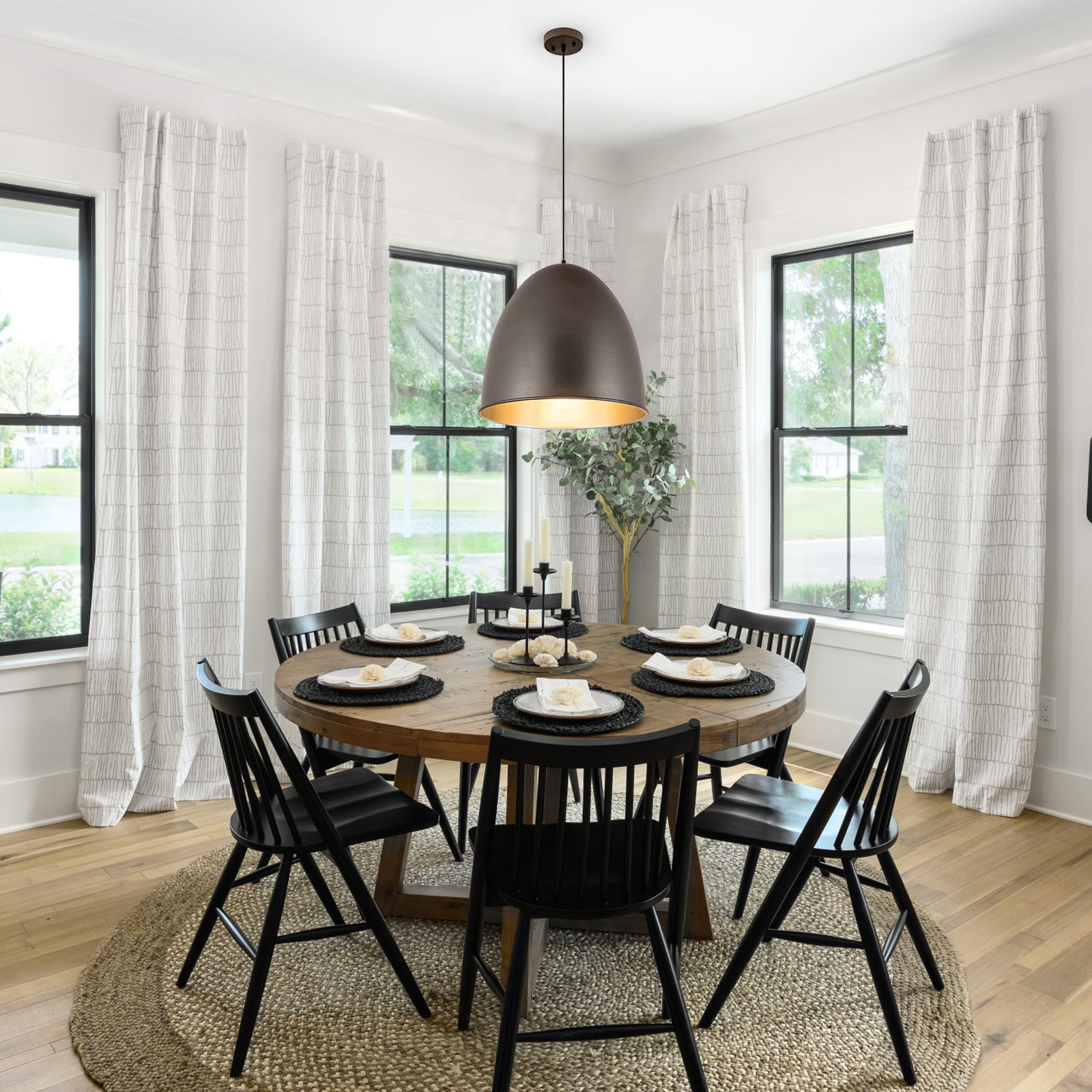Glowlings 1-Light 18"Wide Hanging Metal Silvery Dome Pendant Light Island Light