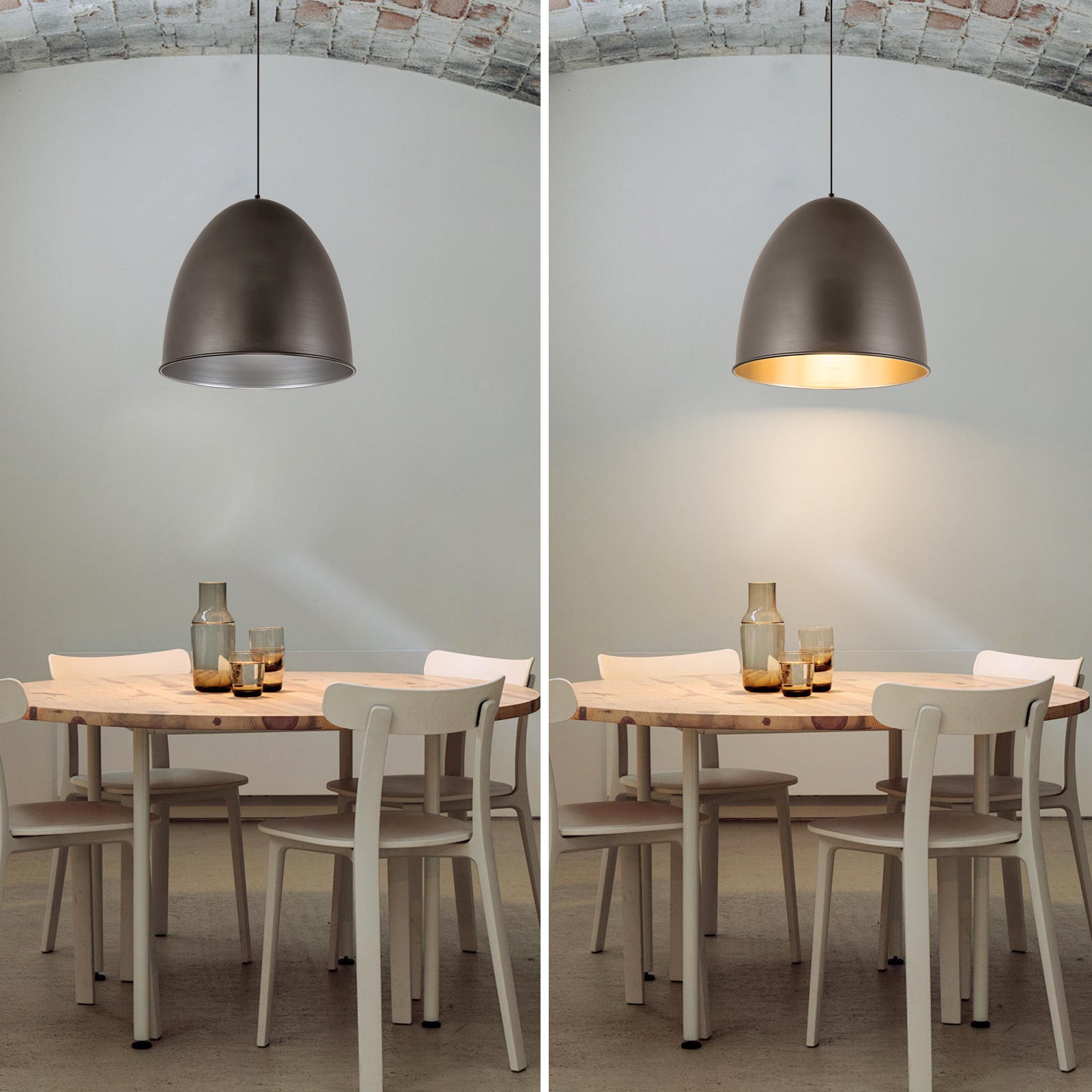 Glowlings 1-Light 18"Wide Hanging Metal Silvery Dome Pendant Light Island Light