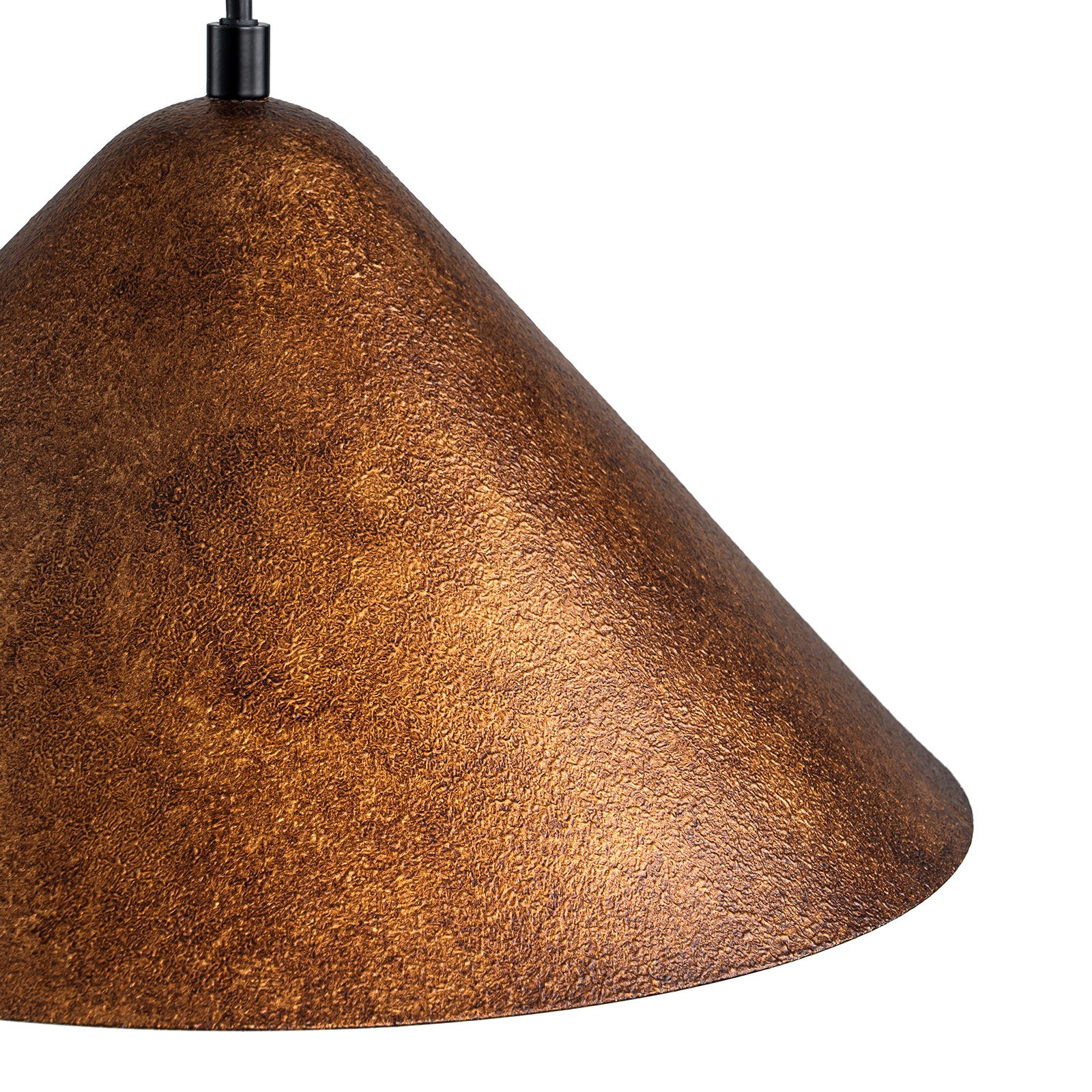 Glowlings 1-Light Industrial Distressed Gold Textured Cone Copper Dome Pendant Light