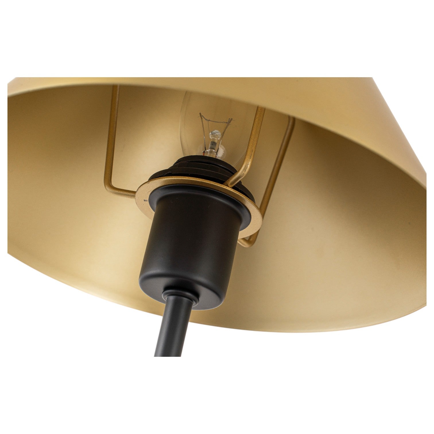 Glowlings 1-Light Industrial Antique Brass Wall Sconce with Metal Cone Shade