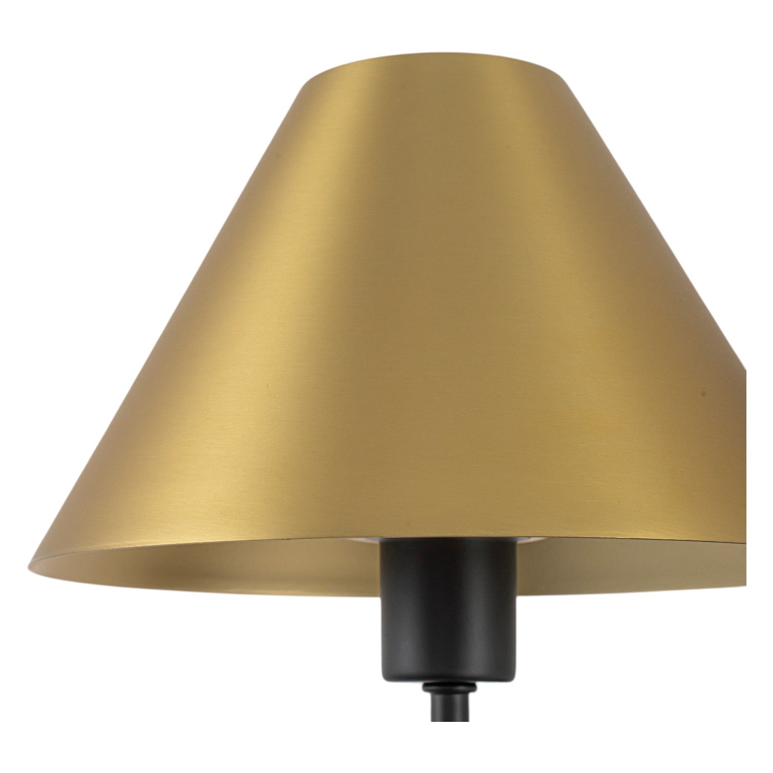 Glowlings 1-Light Industrial Antique Brass Wall Sconce with Metal Cone Shade