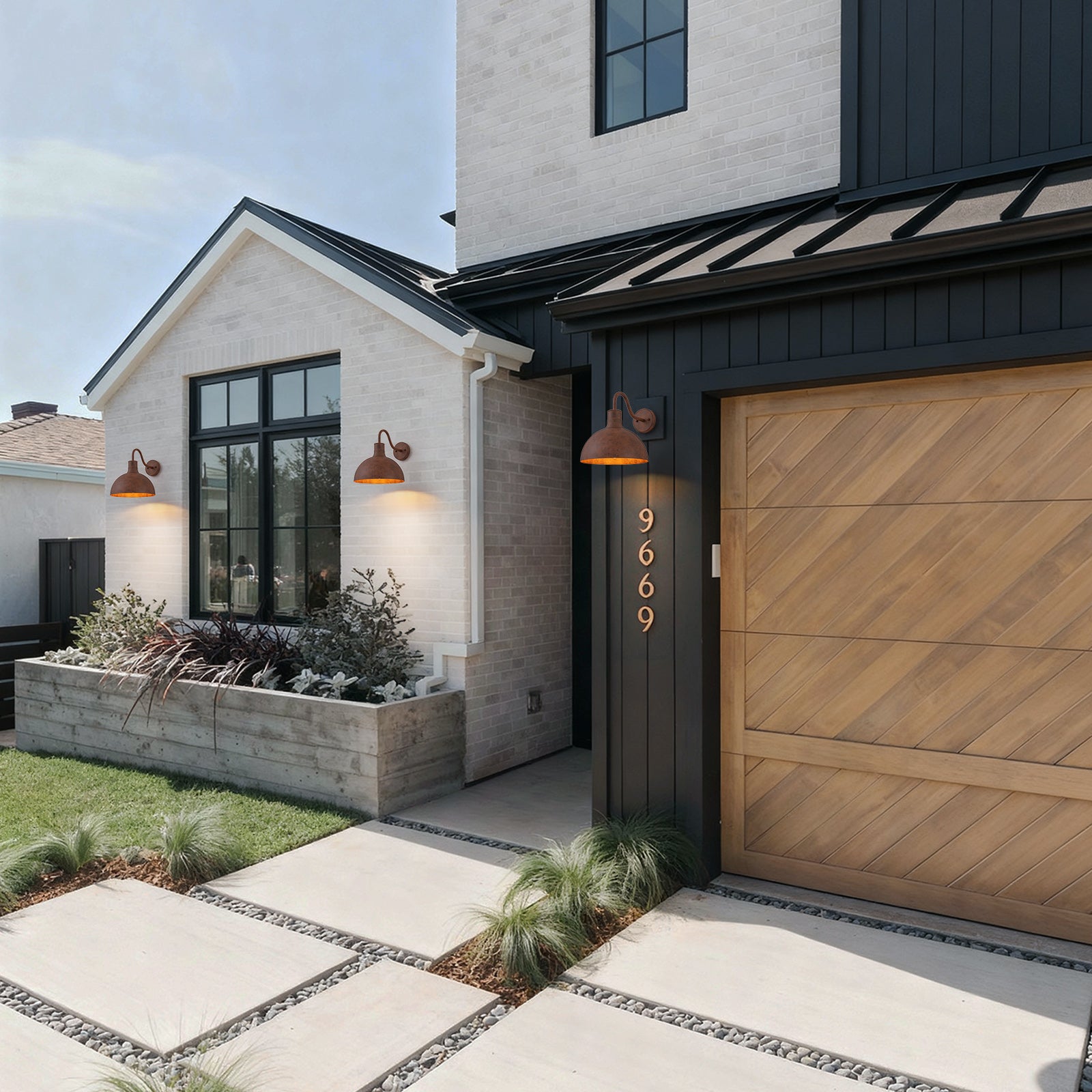 Glowlings 1-Light Industrial 12"Wide Antique Brown Rust Dome Wall Sconce