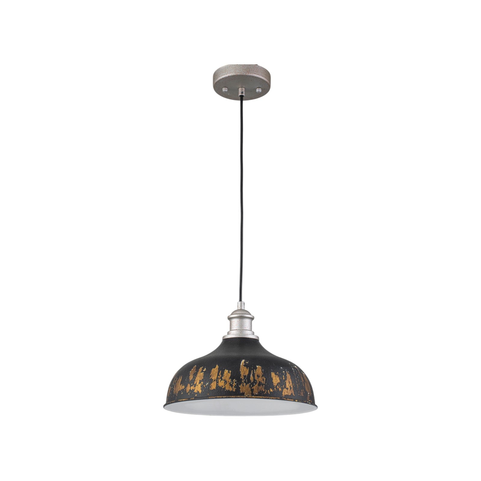 Glowlings 1-Light Industrial Antique Gold Distressing Small Dome Pendant Light Island Light