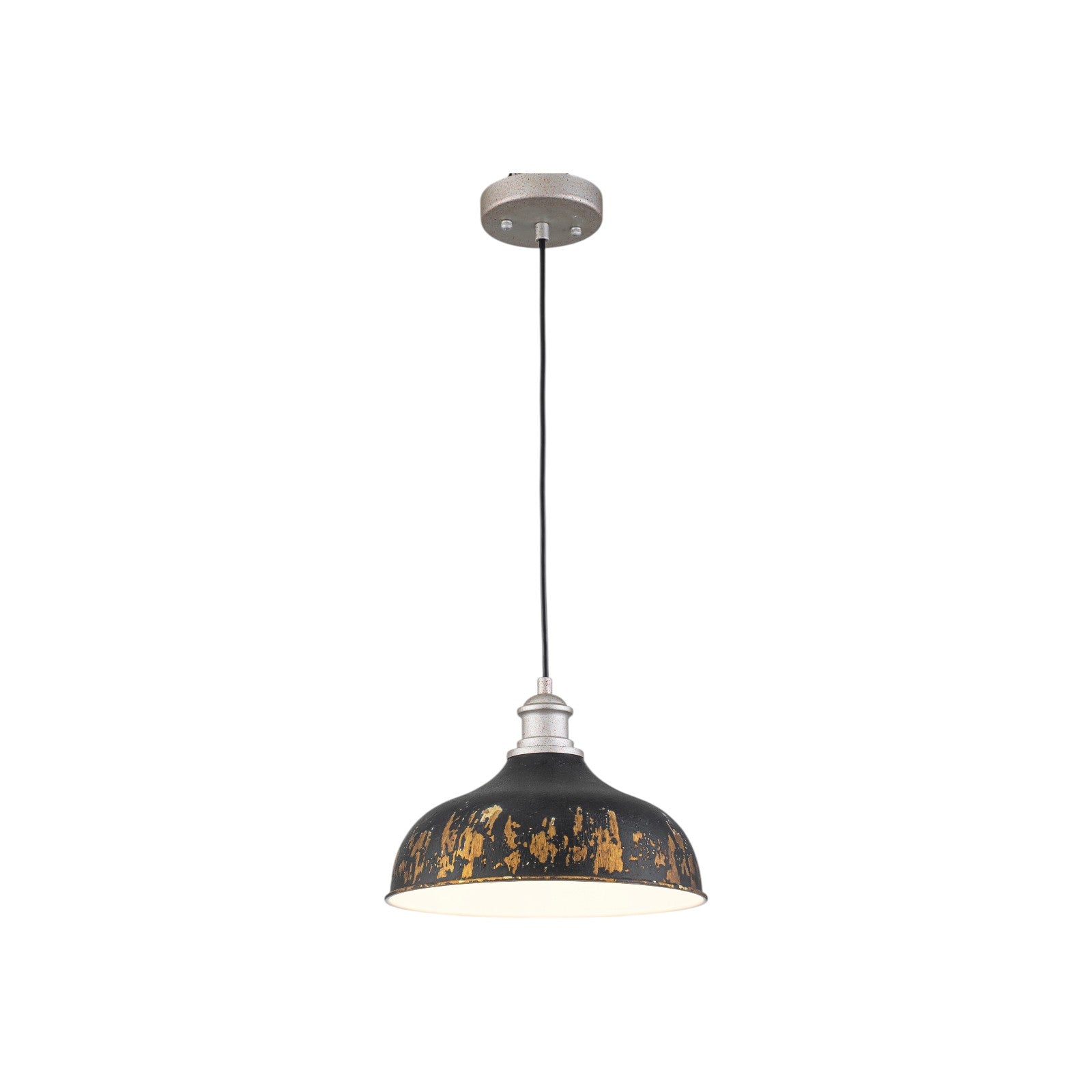 Glowlings 1-Light Industrial Antique Gold Distressing Small Dome Pendant Light Island Light