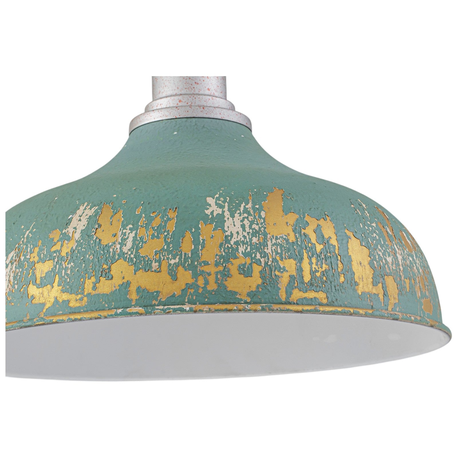 Glowlings 1-Light Industrial Antique Gold Distressing Small Dome Pendant Light Island Light