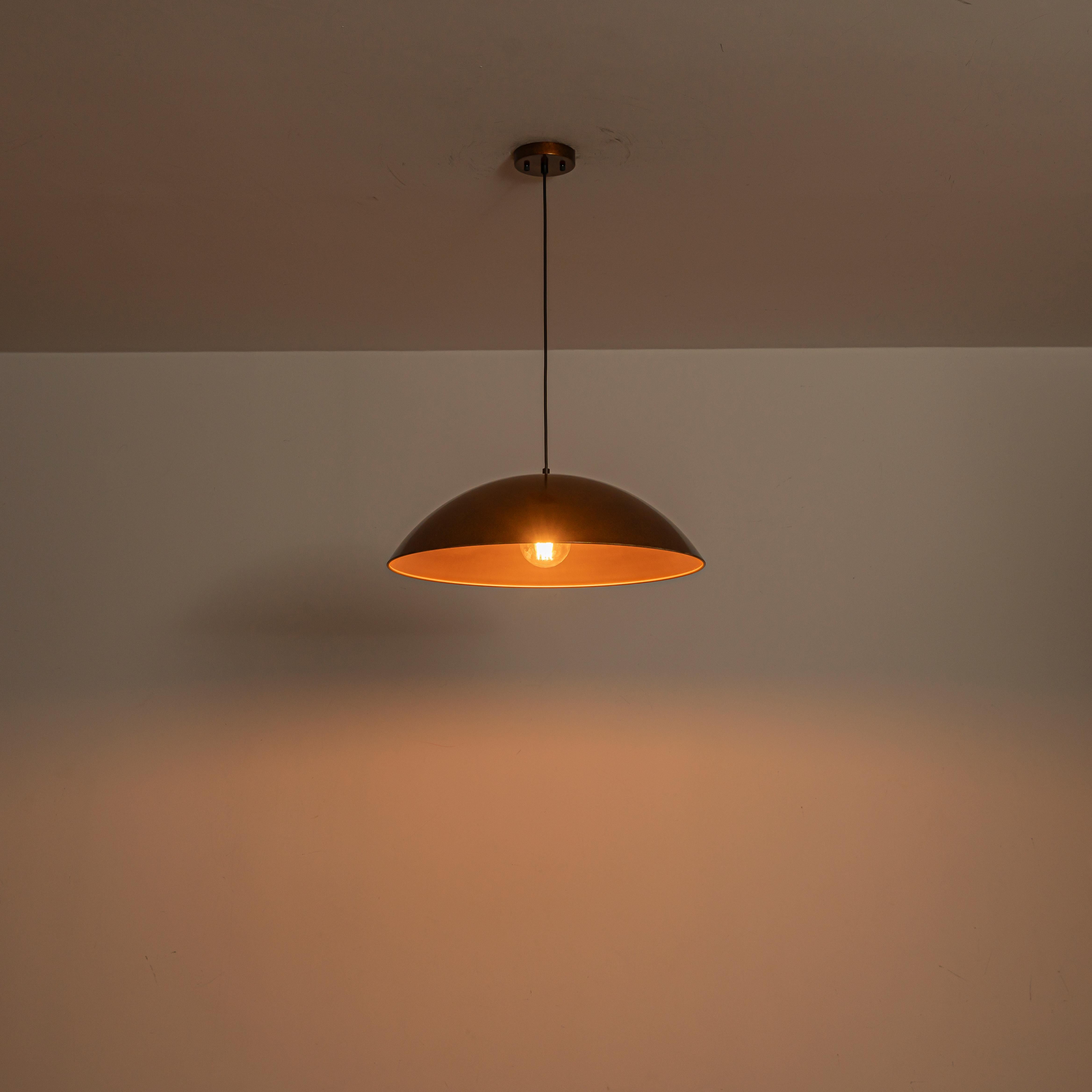 Glowlings 1-Light Industrial Distressed Antique Brass Dome Pendant Light Island Light