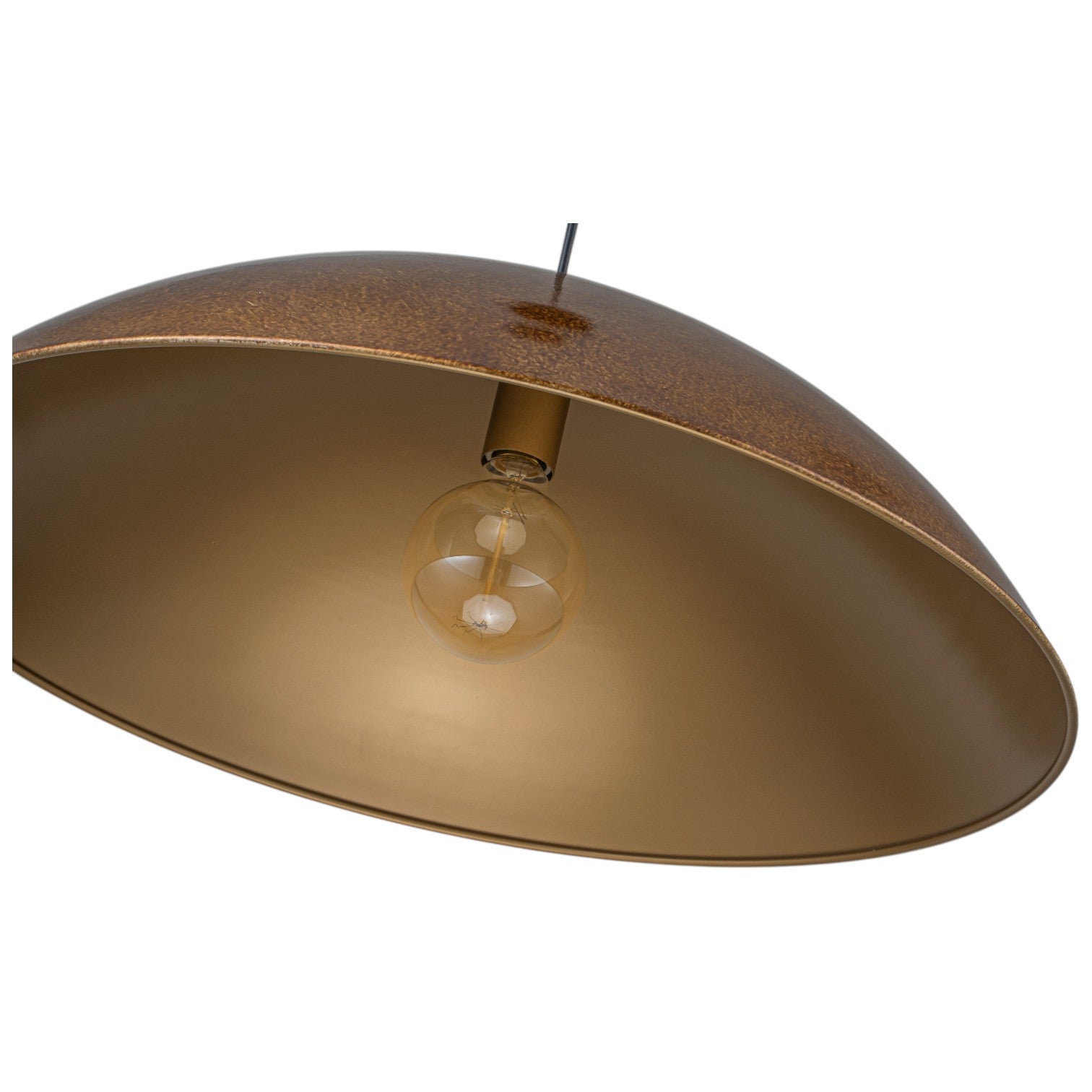 Glowlings 1-Light Industrial Distressed Antique Brass Dome Pendant Light Island Light