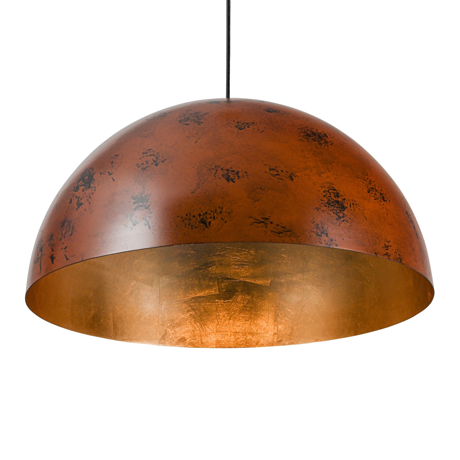 Glowlings 1-Light Industrial Large Brown Dome Pendant Light Island Light