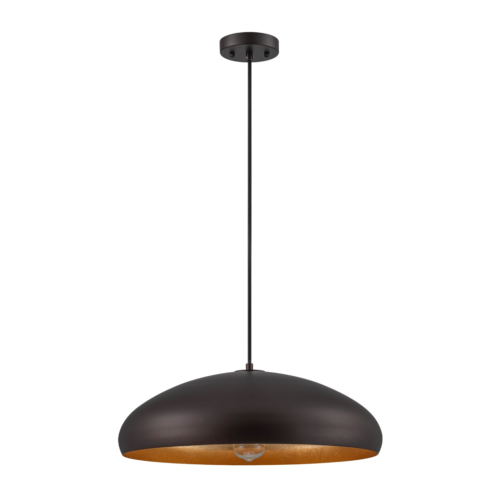 Glowlings 1-Light 20"Wide Industrial Oil Rubbed Bronze Dome Pendant Light Island Light