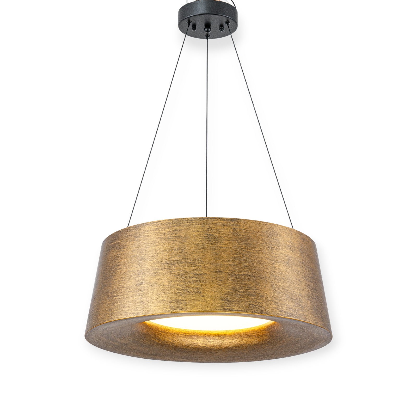 Glowlings 1-Light Industrial 22"Wide Rustic Bronze Round Metal Cone LED Chandelier