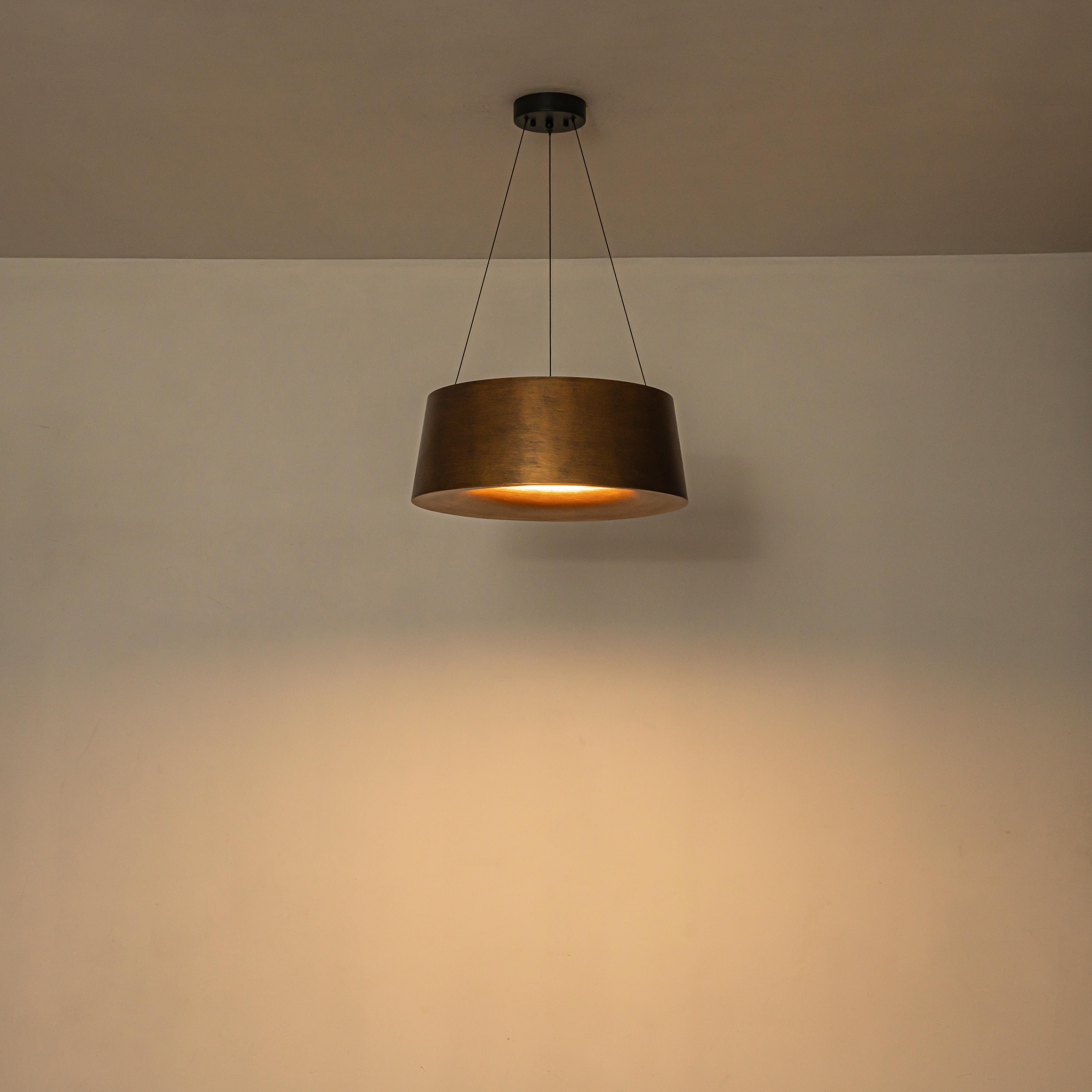 Glowlings 1-Light Industrial 22"Wide Rustic Bronze Round Metal Cone LED Chandelier