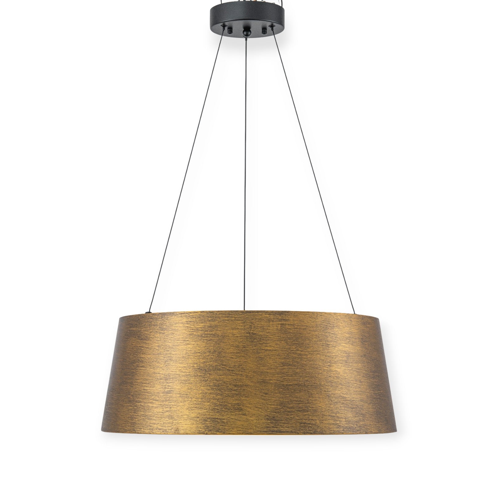 Glowlings 1-Light Industrial 22"Wide Rustic Bronze Round Metal Cone LED Chandelier