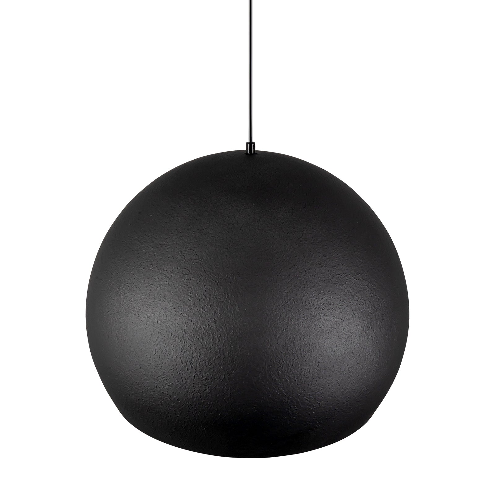 Glowlings 1-Light 20"Wide Vintage Oversized Texture Black Dome Pendant Light for Kitchen Island