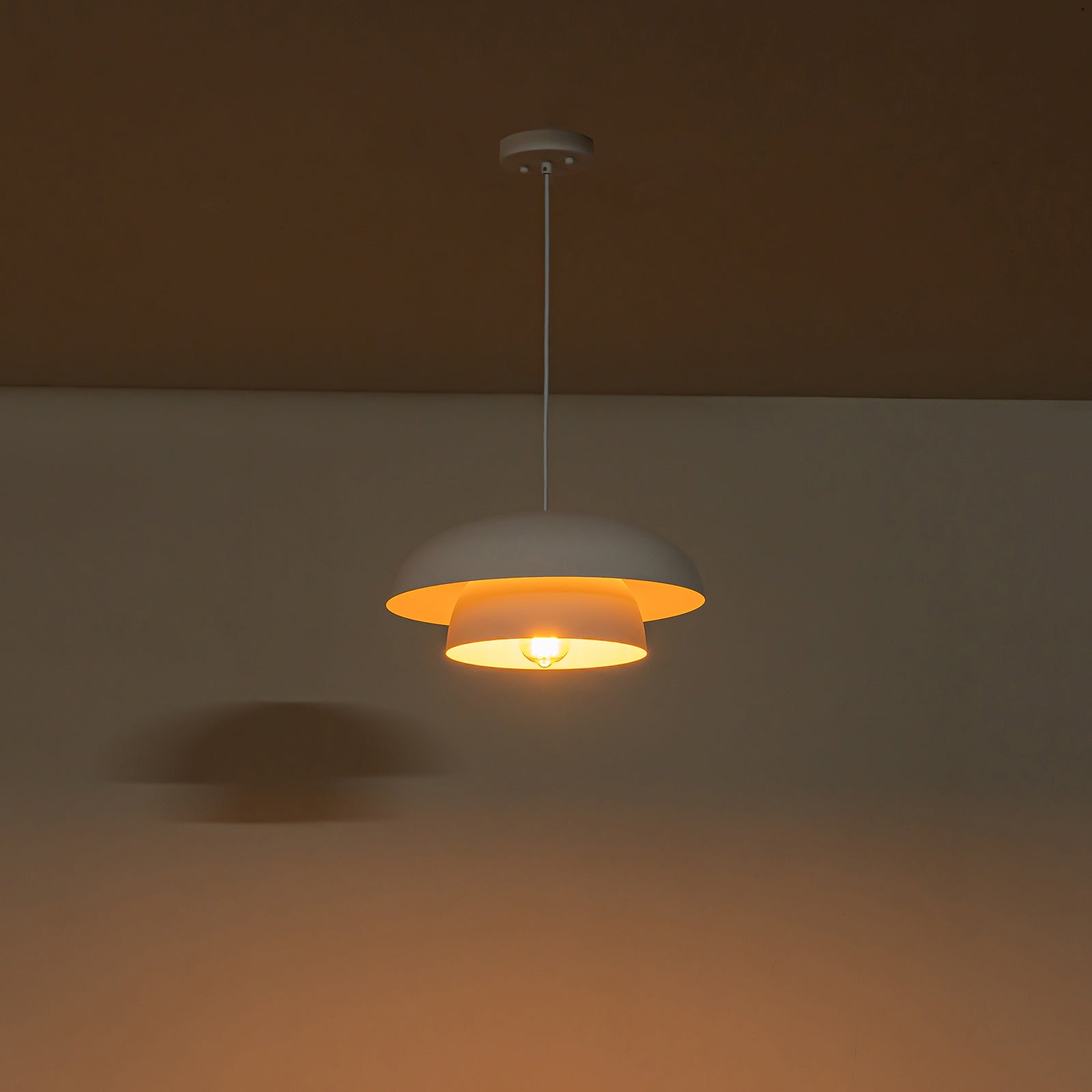 Glowlings 1-Light Modern 16"Wide 2-Tier Large Hanging Dome Pendant Light Kitchen Island Lighting