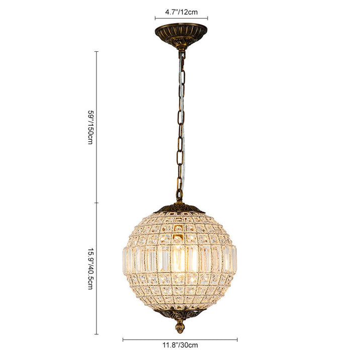Glowlings 1/3/5-Light Luxury Brass Globe Crystal Chandelier For Livingroom