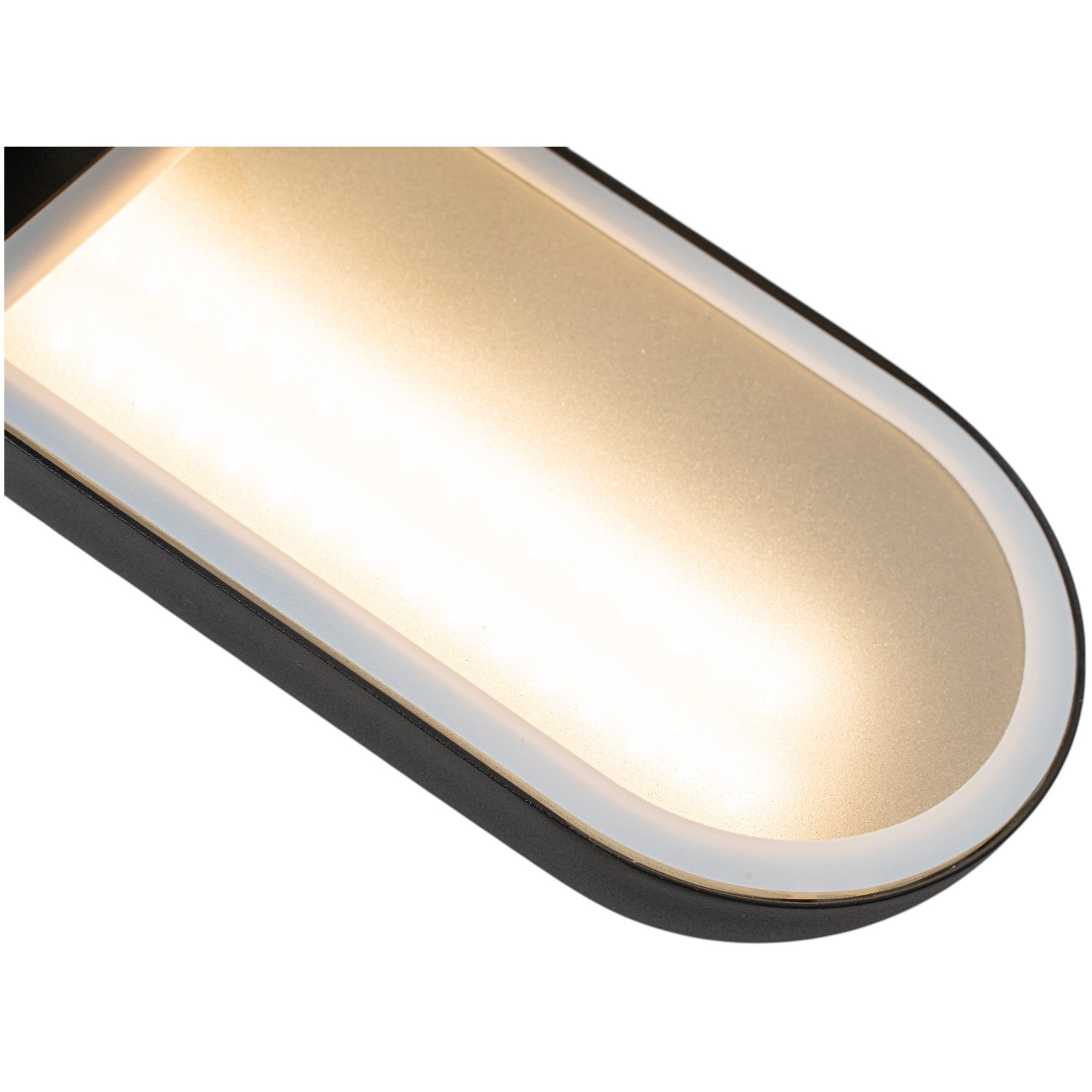 Glowlings 1-Light Modern Minimalist 16"High IP54 Matte Black Pill-Shaped LED Outdoor Wall Sconce