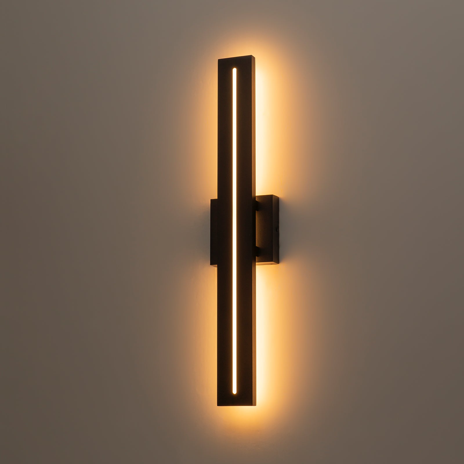 Glowlings 1-Light Minimalist  24"High IP54 Slim Vertical Porch Outdoor LED Wall Sconce