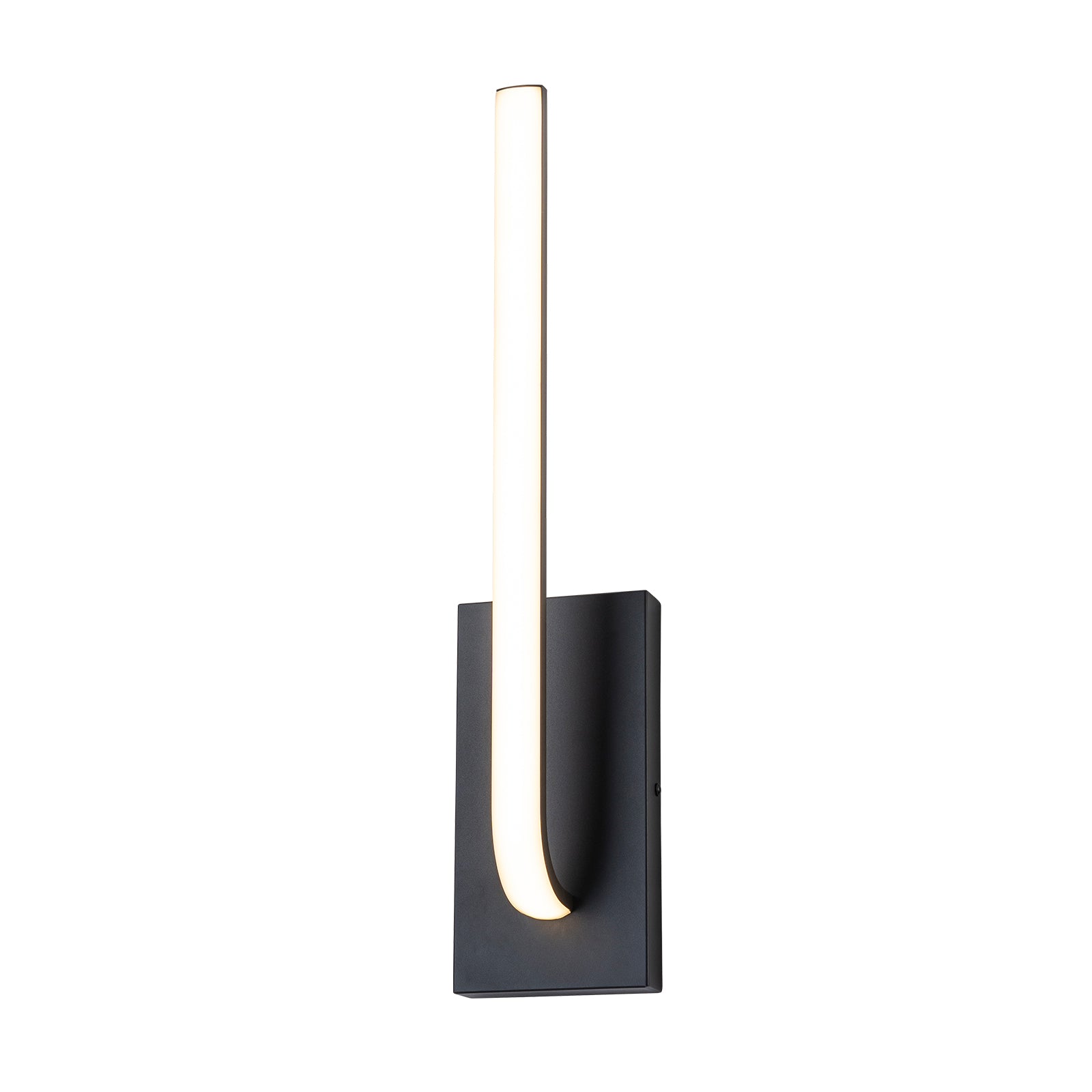 Glowlings 1-Light Minimalist Matte Black Linear Warm White 3000K LED Wall Sconce