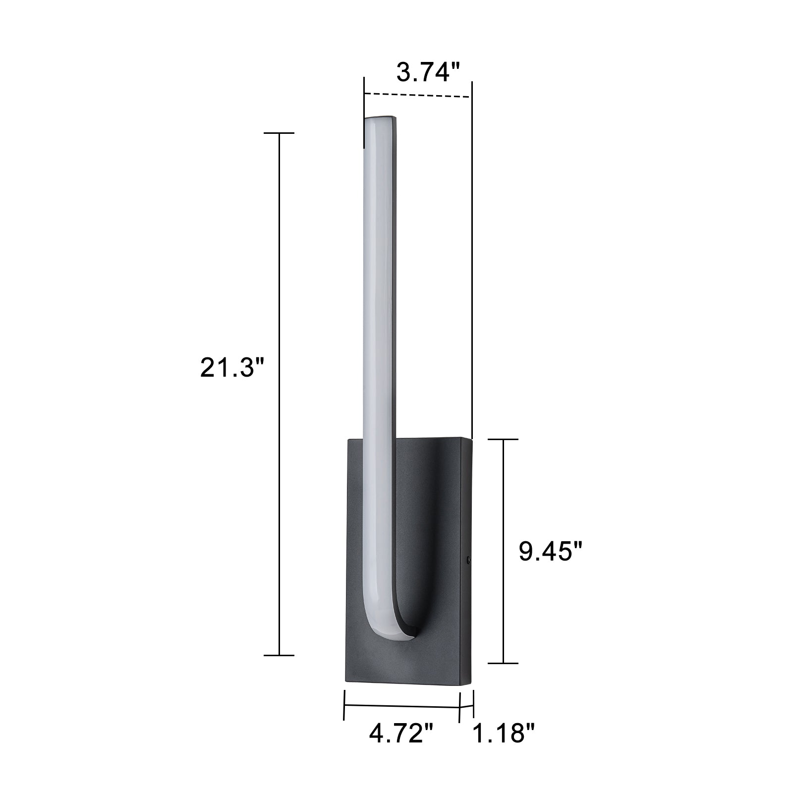 Glowlings 1-Light Minimalist Matte Black Linear Warm White 3000K LED Wall Sconce