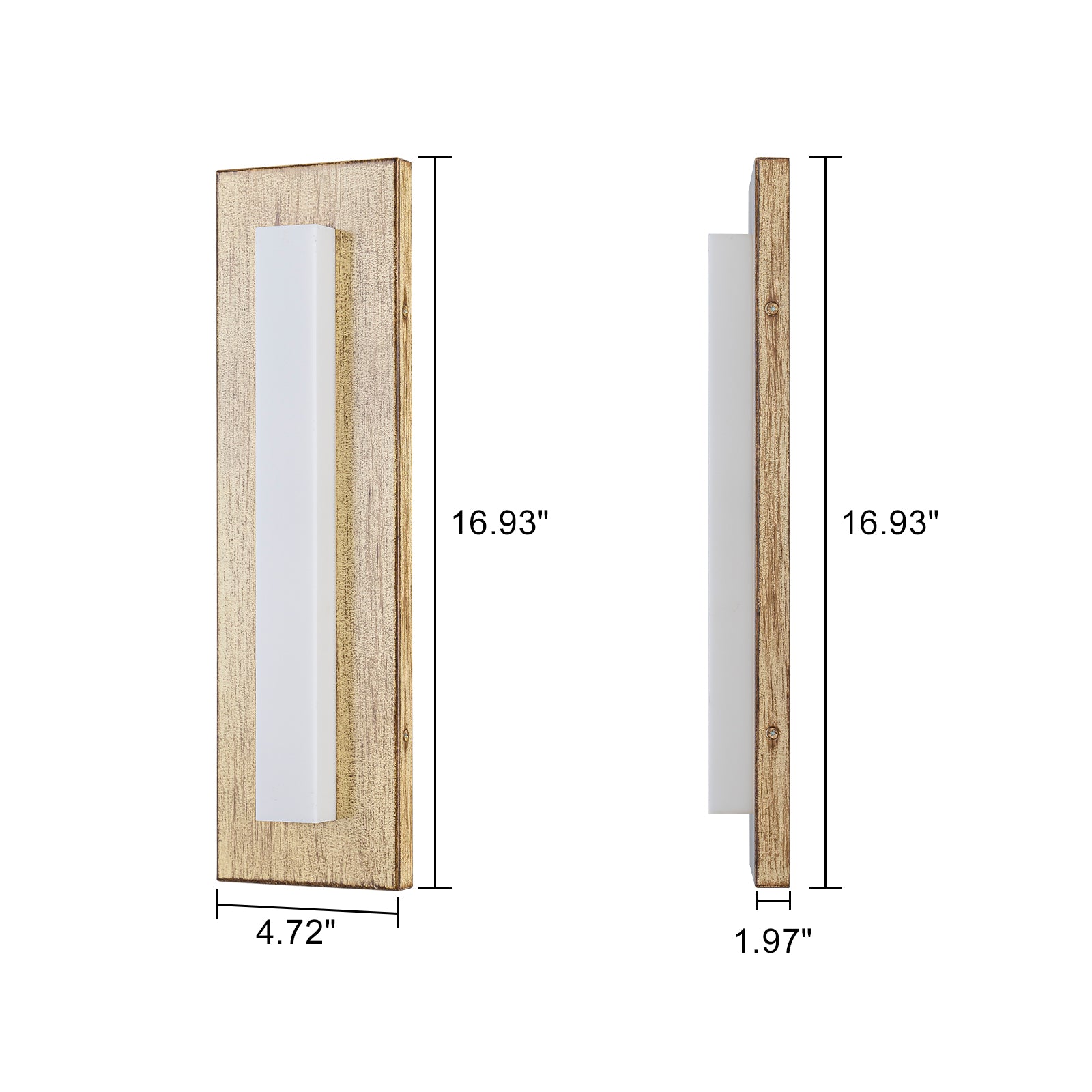 Glowlings 1-Light Modern Farmhouse 17"High Linear Weathered Wood Finish Outdoor LED Wall Sconce