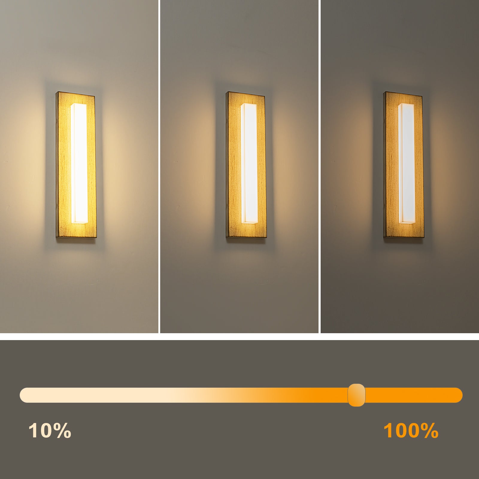 Glowlings 1-Light Modern Farmhouse 17"High Linear Weathered Wood Finish Outdoor LED Wall Sconce